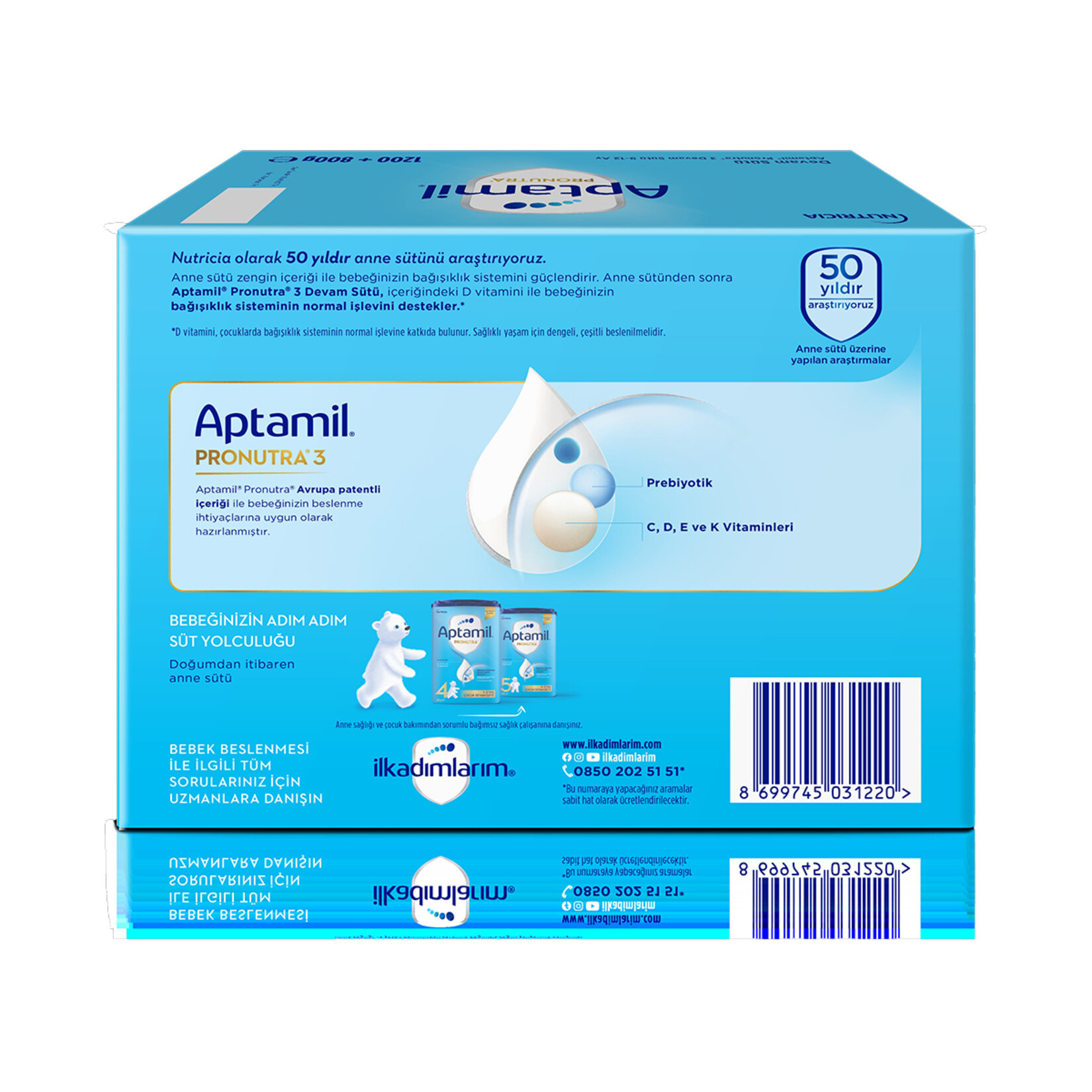 Aptamil Pronutra 3 Devam Sütü 9-12 Ay 1.200+800 G - Görsel 2