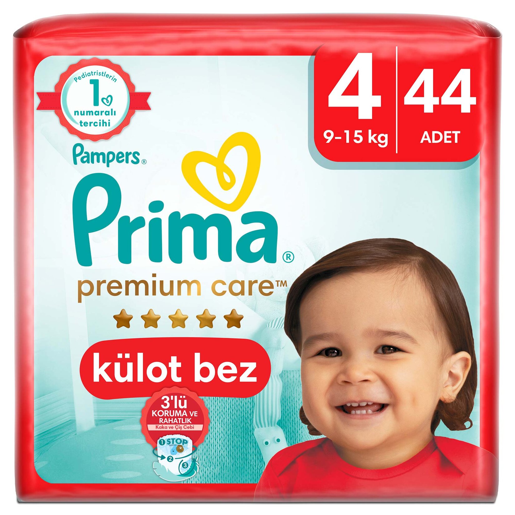 Prima Külot Bebek Bezi Premium Care 4 Numara 44'lü 9-15 kg - Görsel 1
