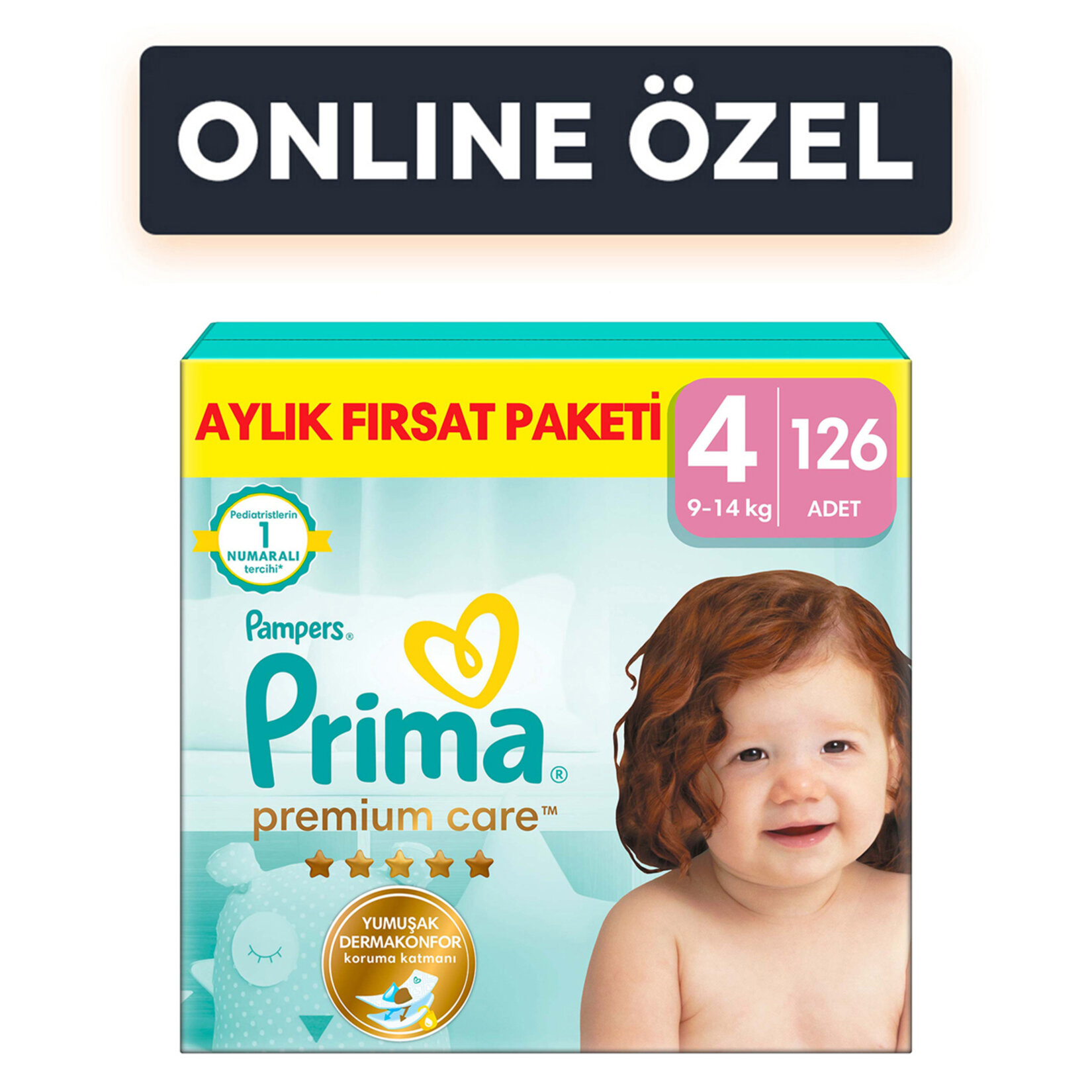 Prima Bebek Bezi Premium Care 4 Numara Aylık Fırsat Paketi 126 Adet - Görsel 1