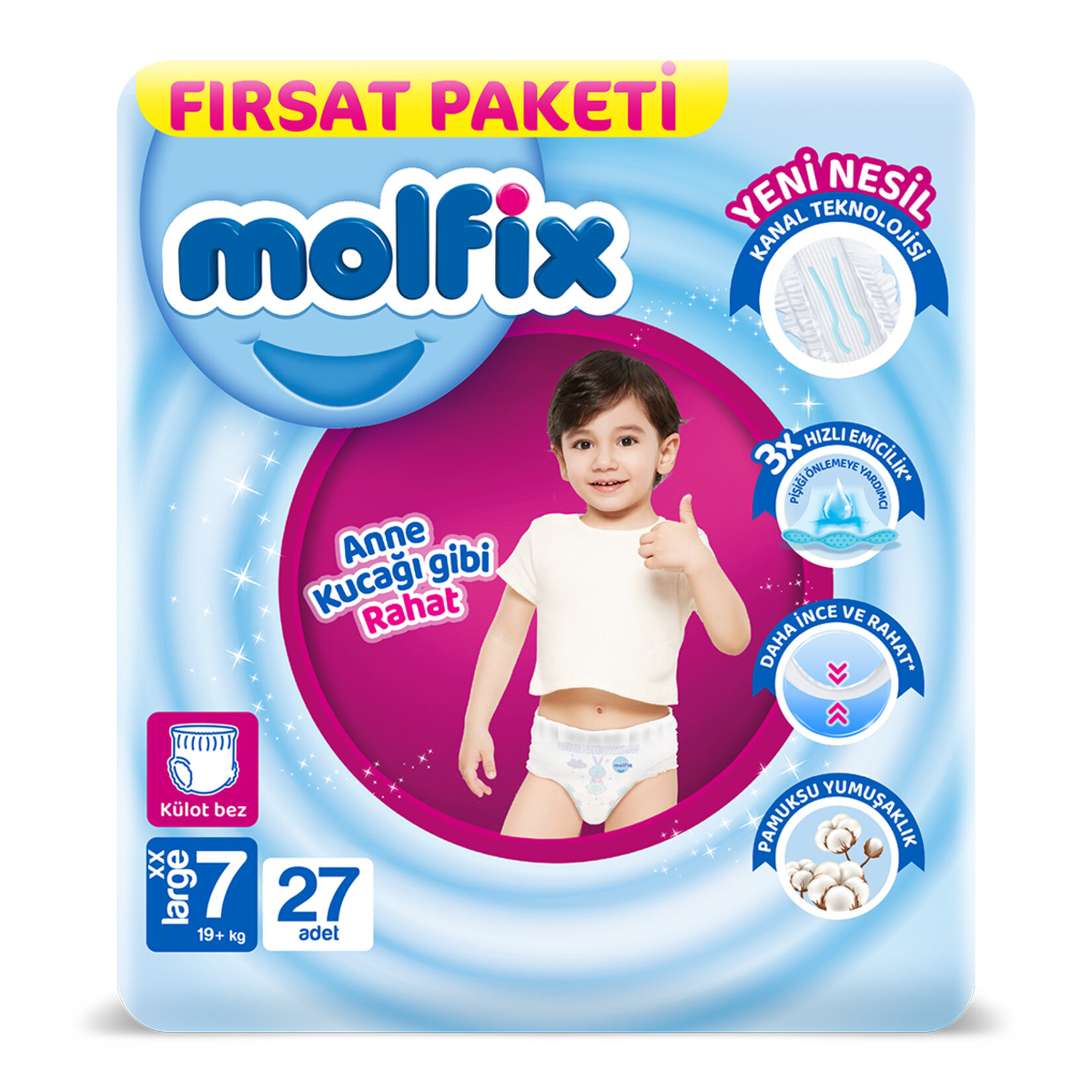 Molfix Külot Bez Fırsat Paketi 7 Numara 19+ Kg 27'li