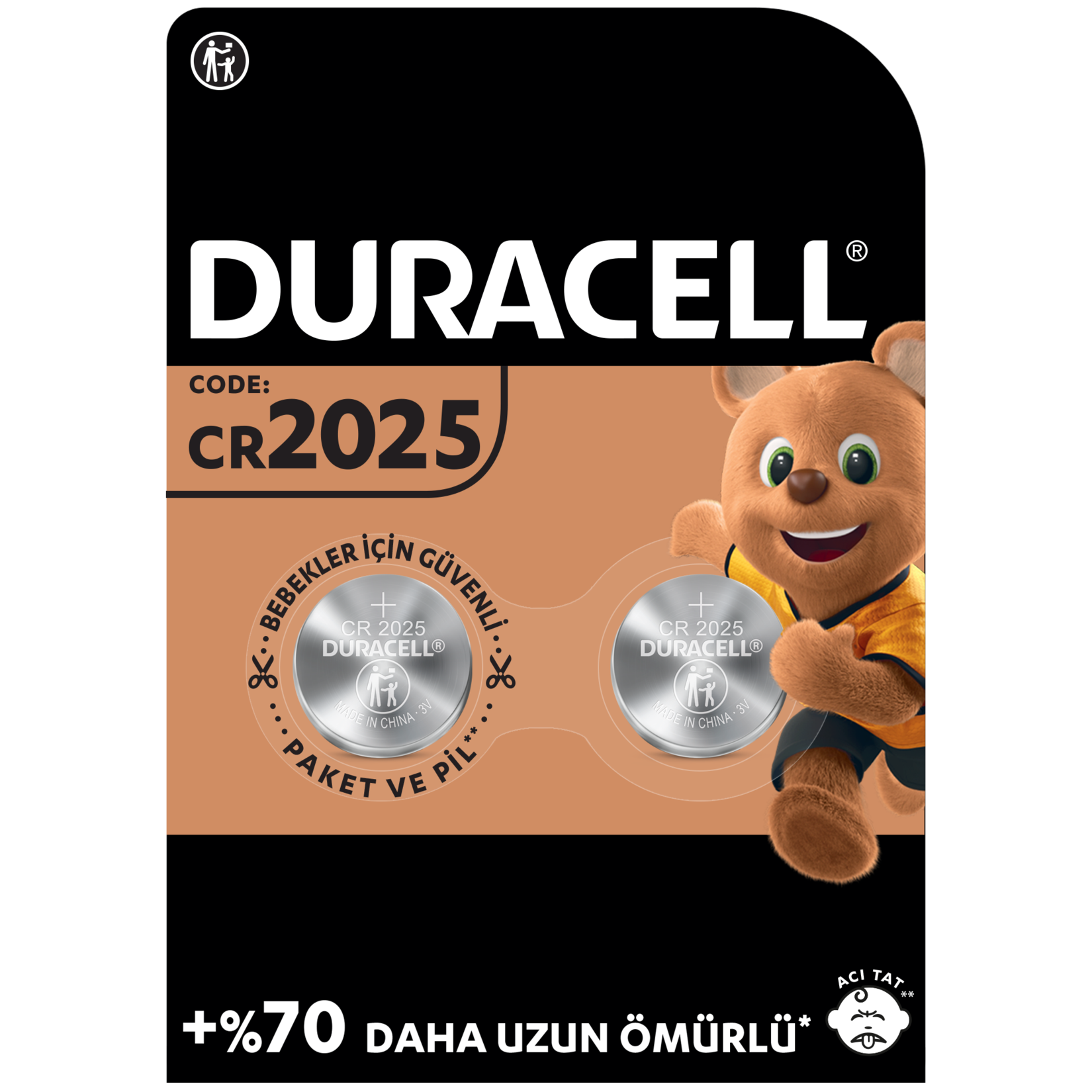 Duracell Özel 2025 Lityum Düğme Pil 3V (CR2025) 2’li Paket - Görsel 1