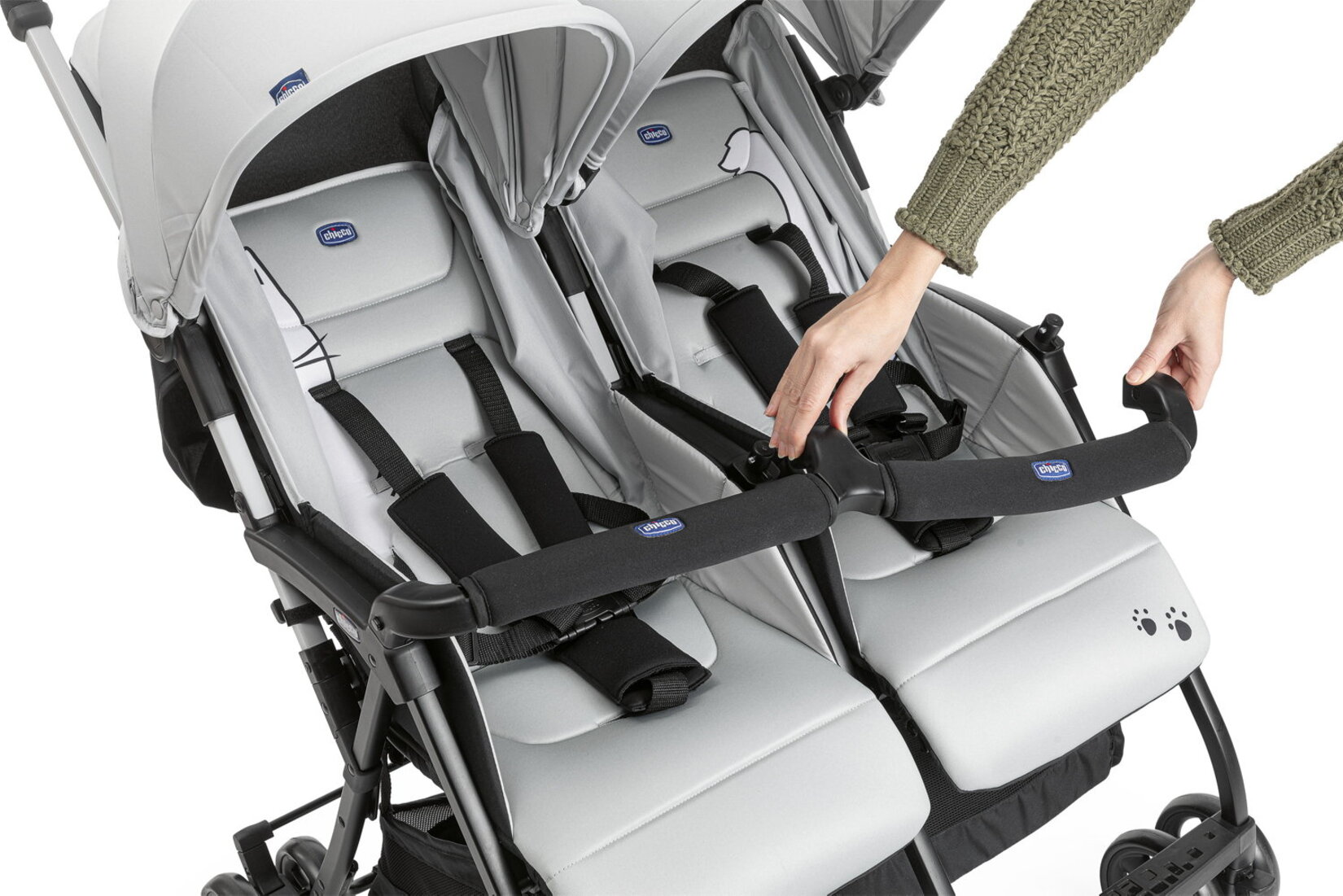 Chicco Ohlala İkiz Bebek Arabası (Silver Cat) - Görsel 5