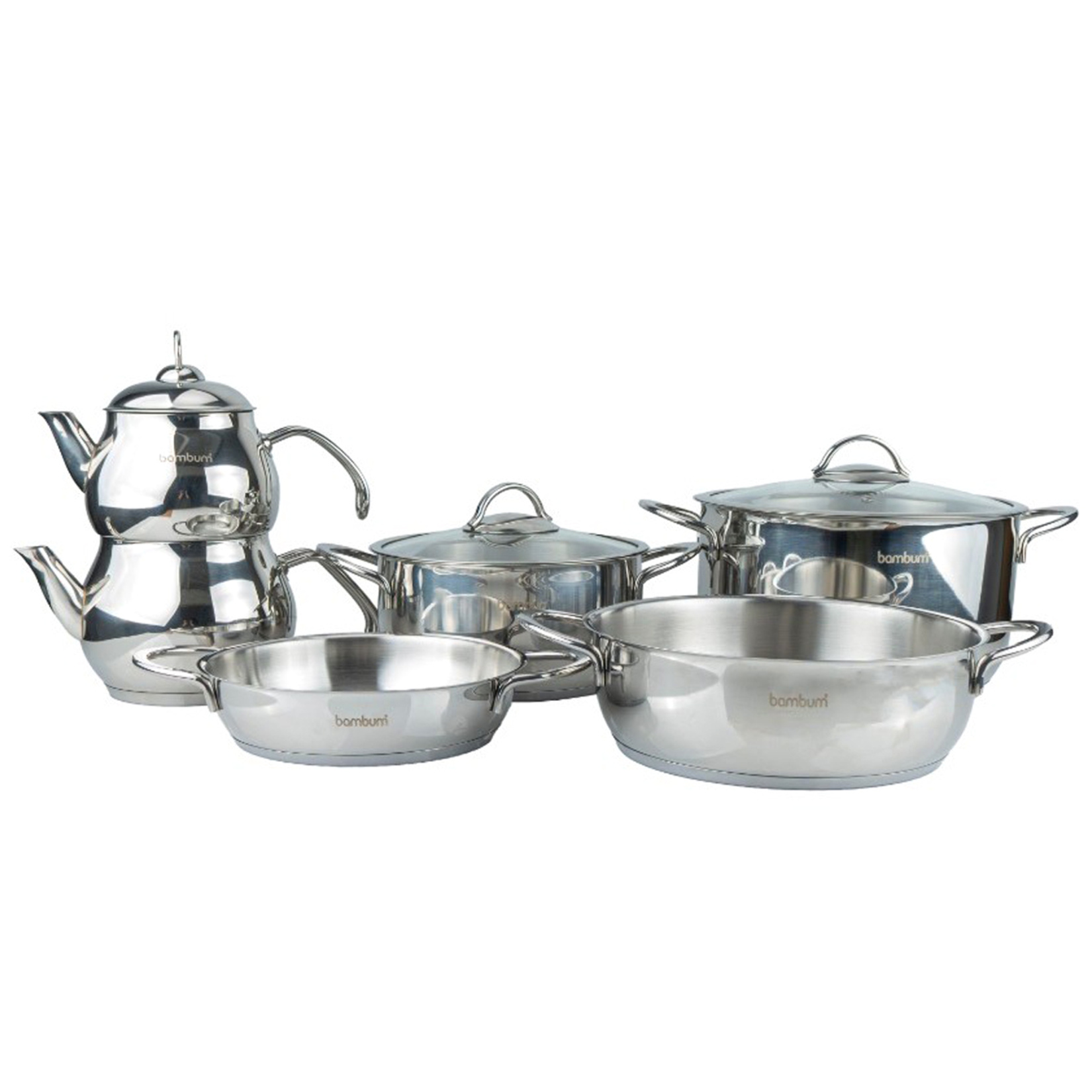 Bambum Rose Çelik Tencere Seti 10 Parça - Görsel 1