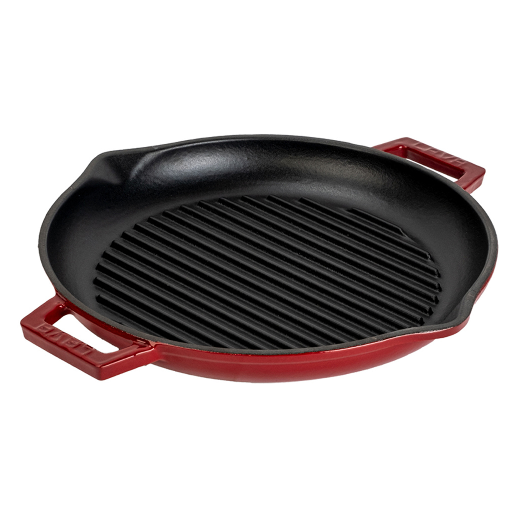 Lava Döküm Yuvarlak Izgara Tavası Bordo 30 Cm - Görsel 2