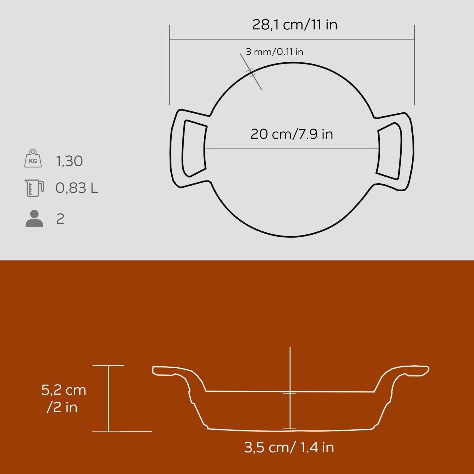 Lava Döküm Yuvarlak Sahan Kırmızı 20 Cm - Görsel 2