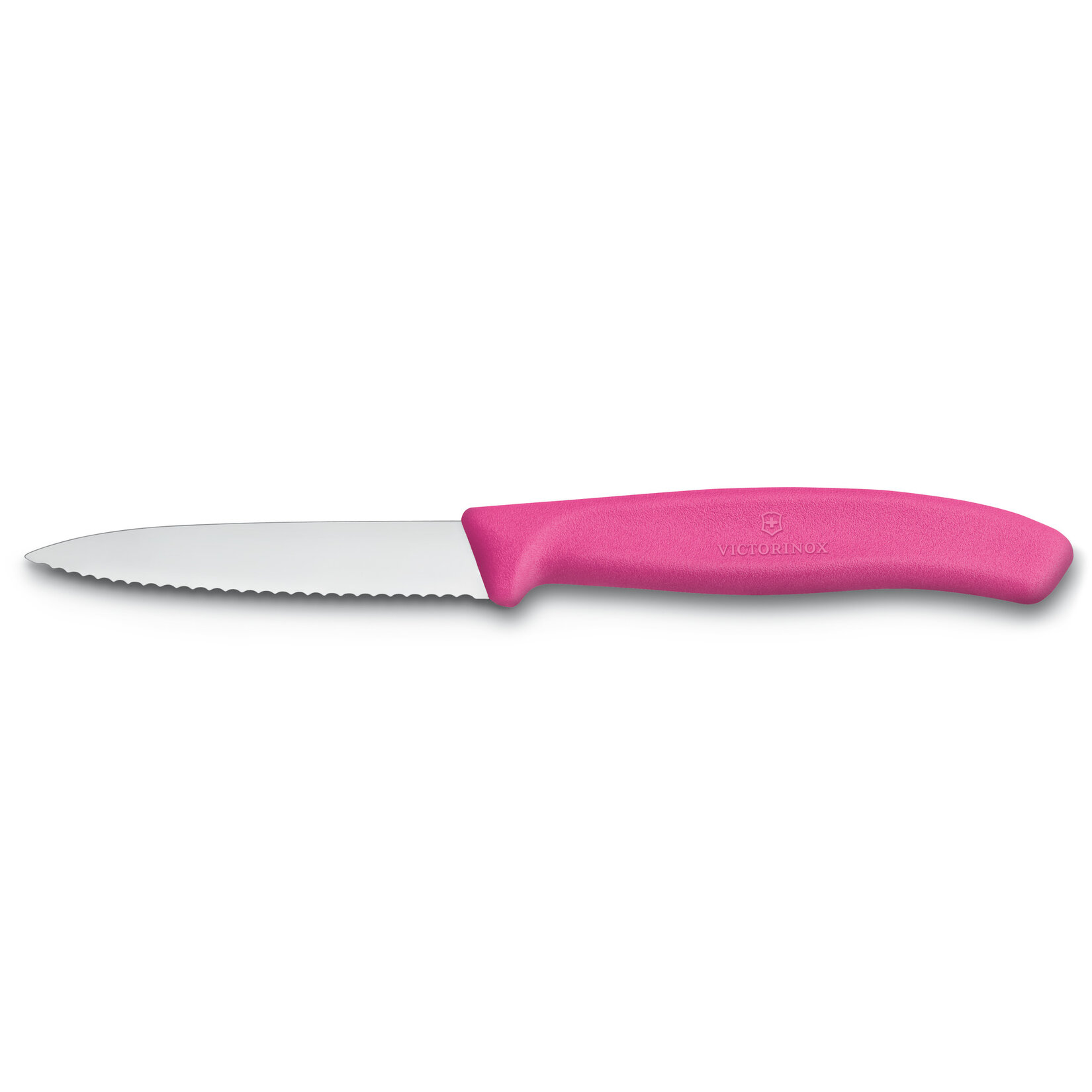 Victorinox 6.7636.L115 Pembe Tırtıklı Soyma Bıçağı 8 Cm