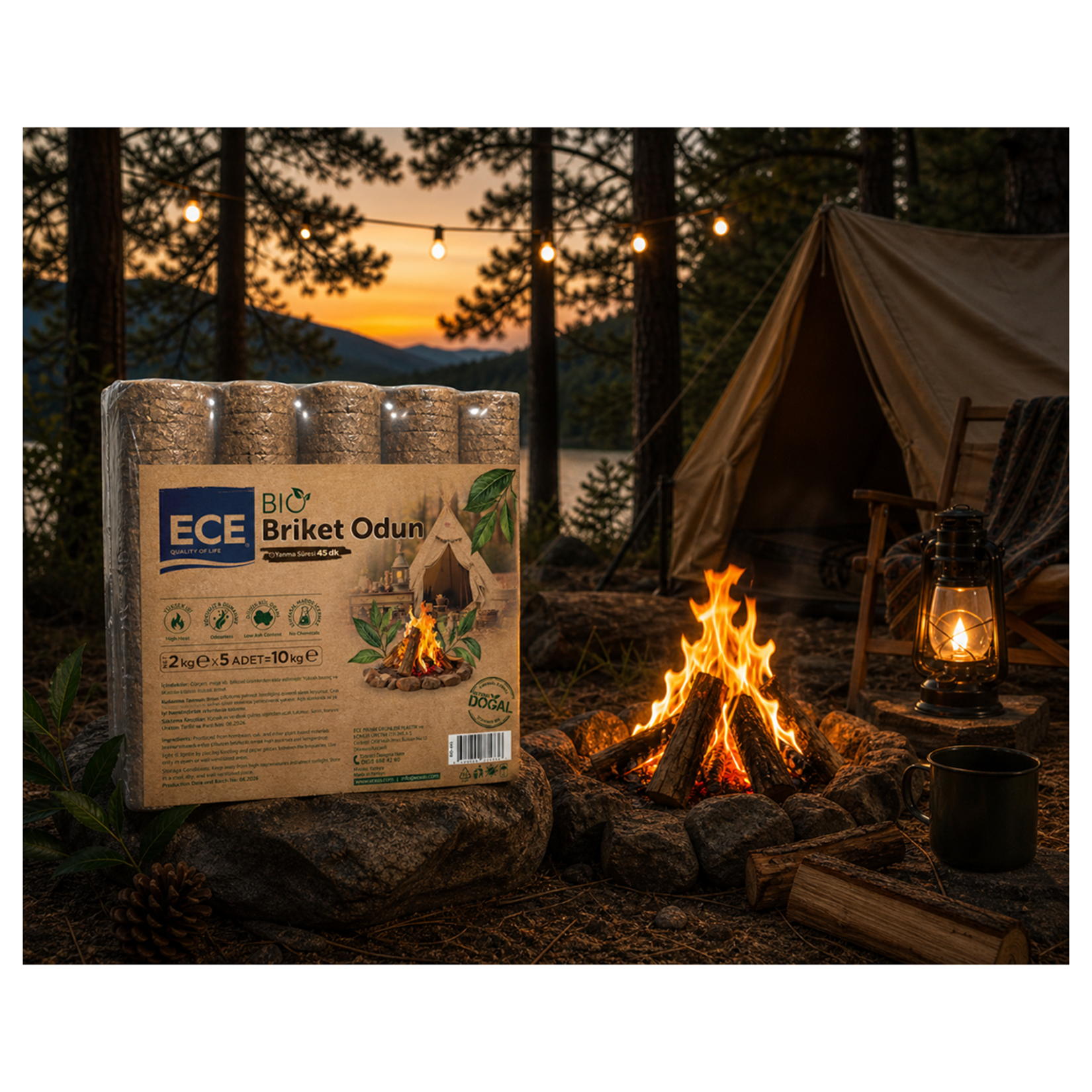 Ece Bio Briket Odun 5''li 10 Kg - Görsel 2
