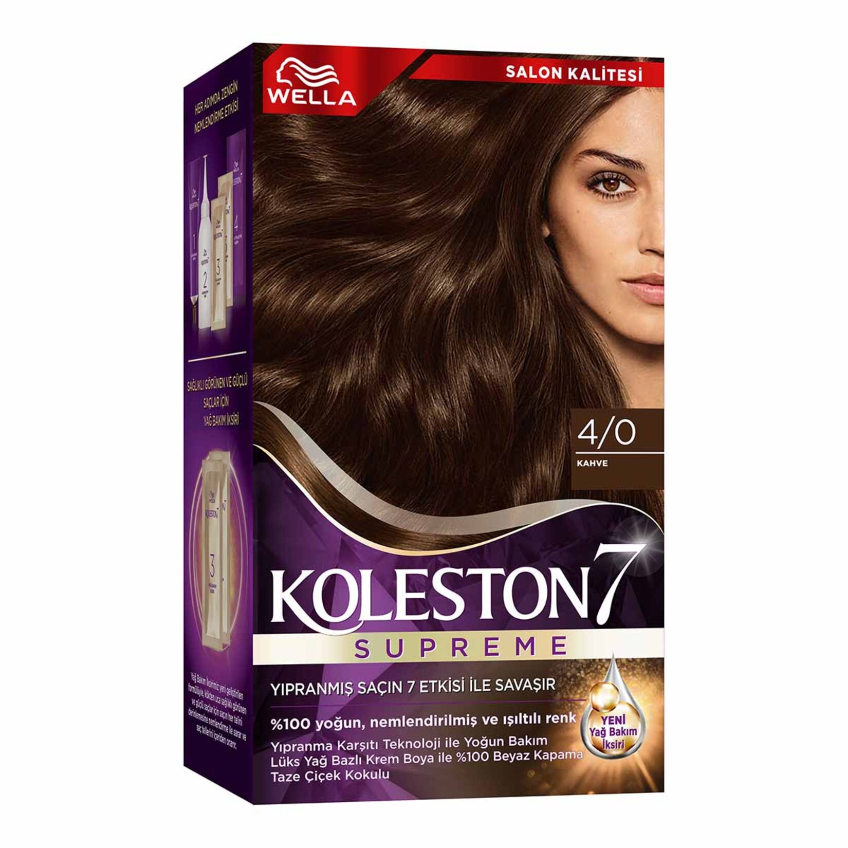 Koleston Supreme Saç Boyası 4/0 Kahve 135 Ml - Görsel 1