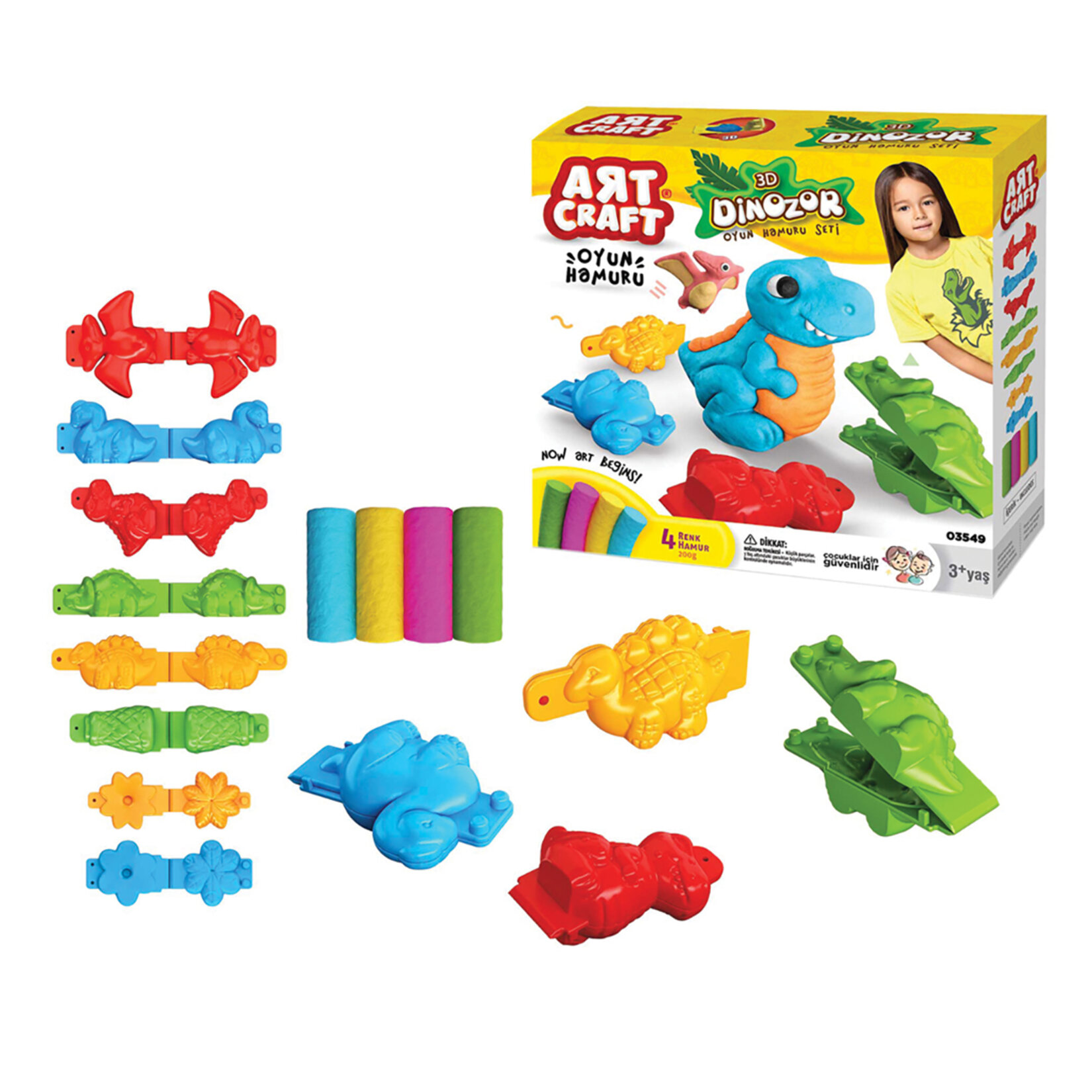 Art Craft 3D Dinozor Hamur Set 200 G - Görsel 2