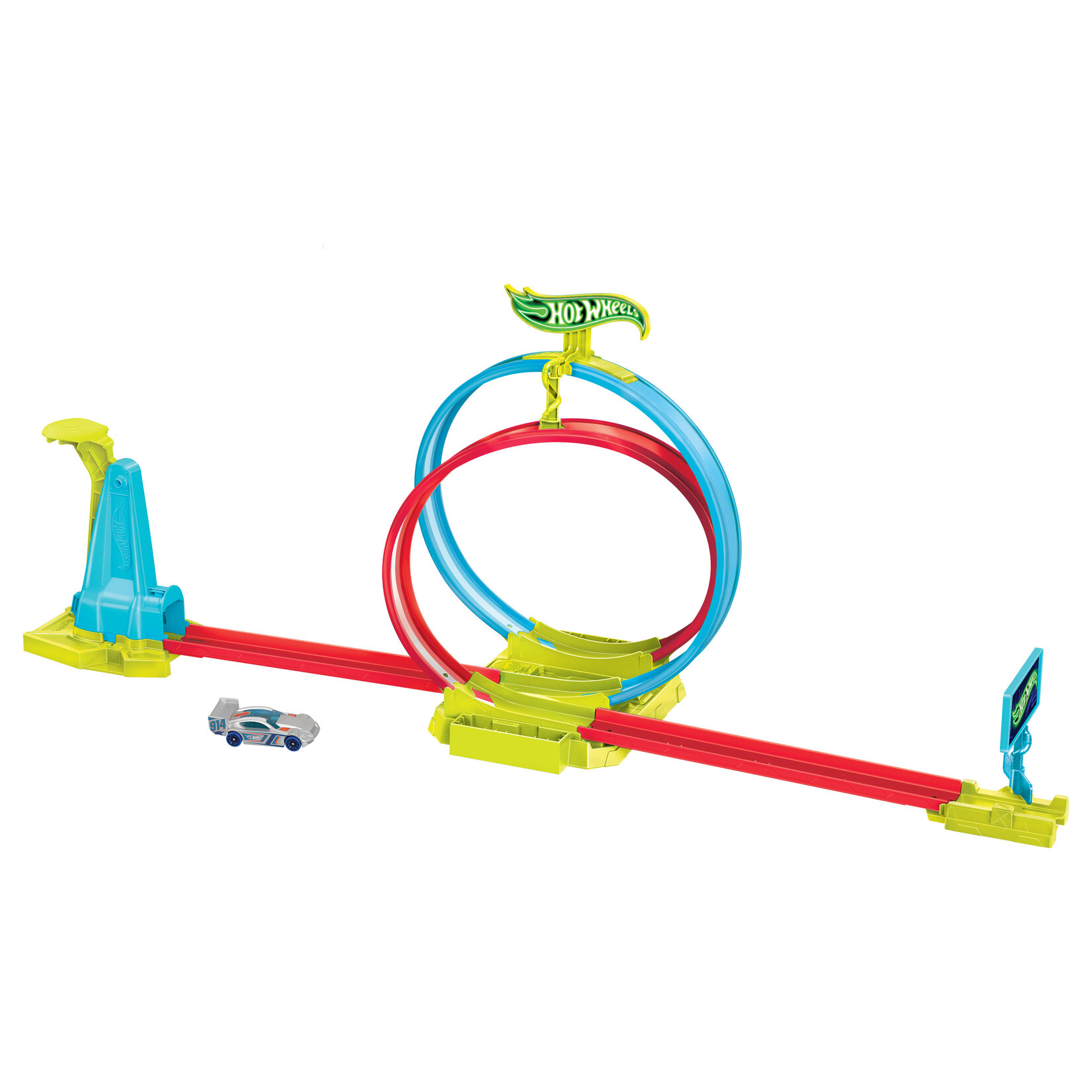 Hot Wheels Neon Yarışlar Çifte Çemberde Yarış Seti - Görsel 1
