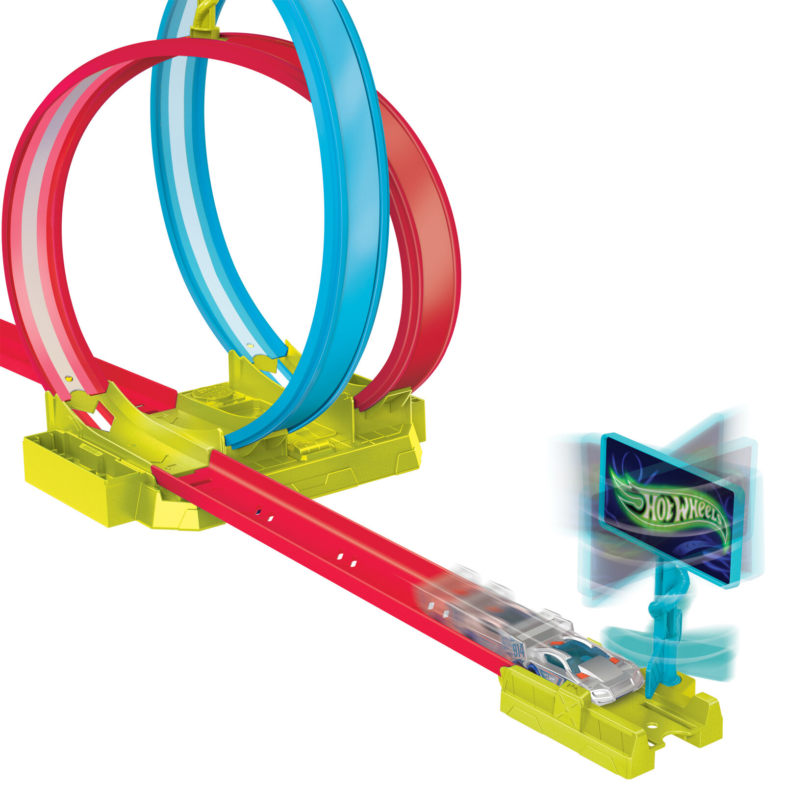 Hot Wheels Neon Yarışlar Çifte Çemberde Yarış Seti - Görsel 2