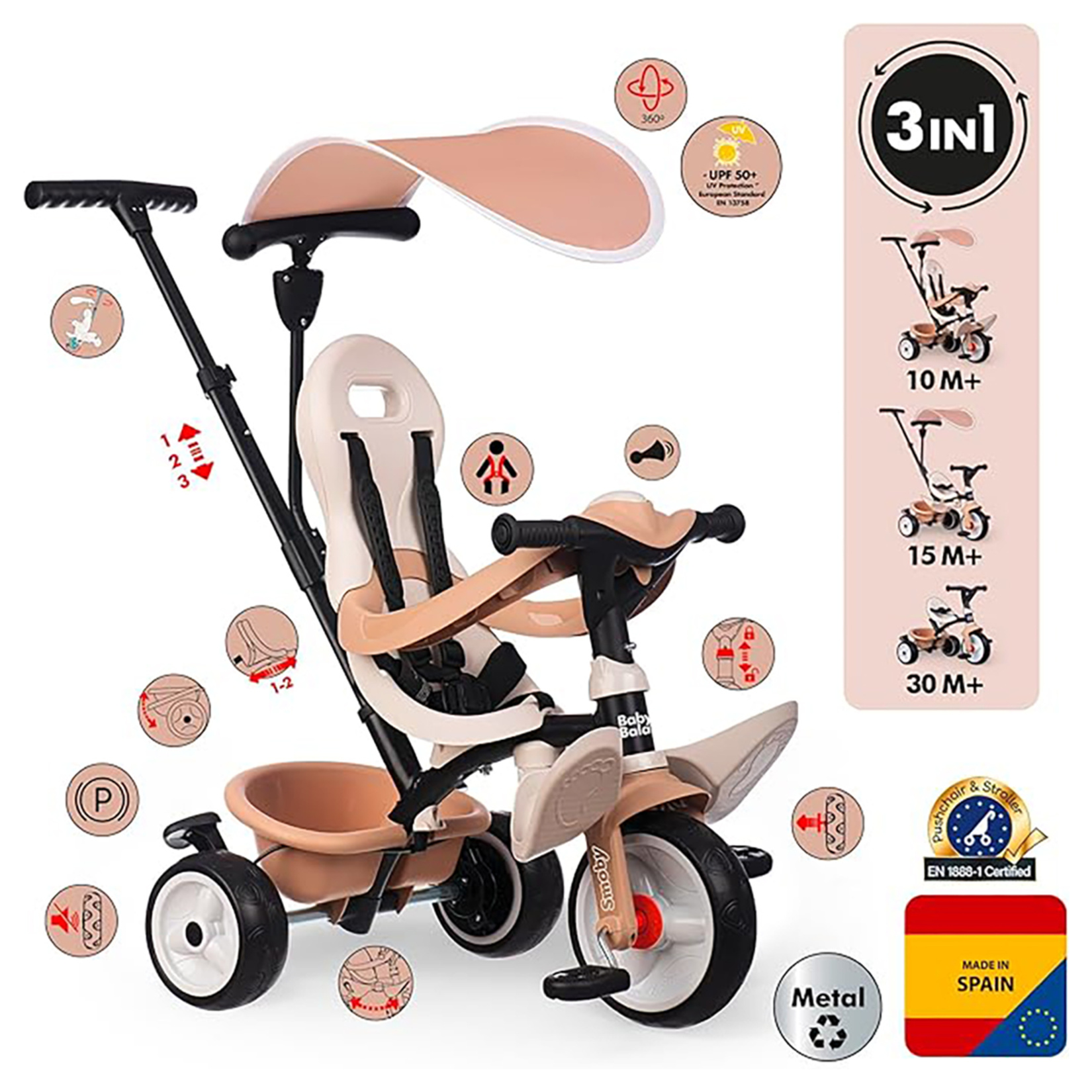 Smoby 741403 Baby Balade Üç Tekerlekli Bisiklet - Görsel 4