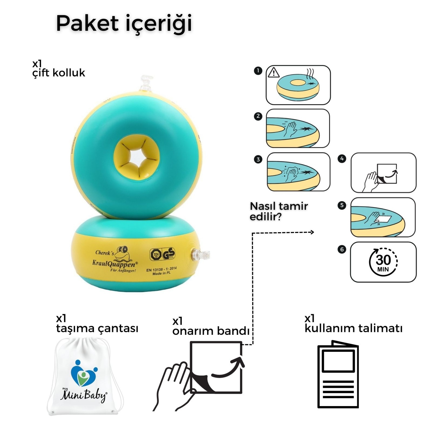 My Mini Baby Başlangıç Seviye Yüzme Kolluk - Görsel 5