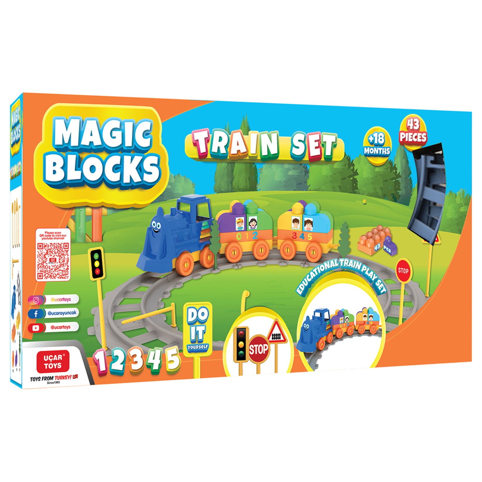 Uçar Oyuncak Magic Blocks Tren Seti 43 Parça - Görsel 1