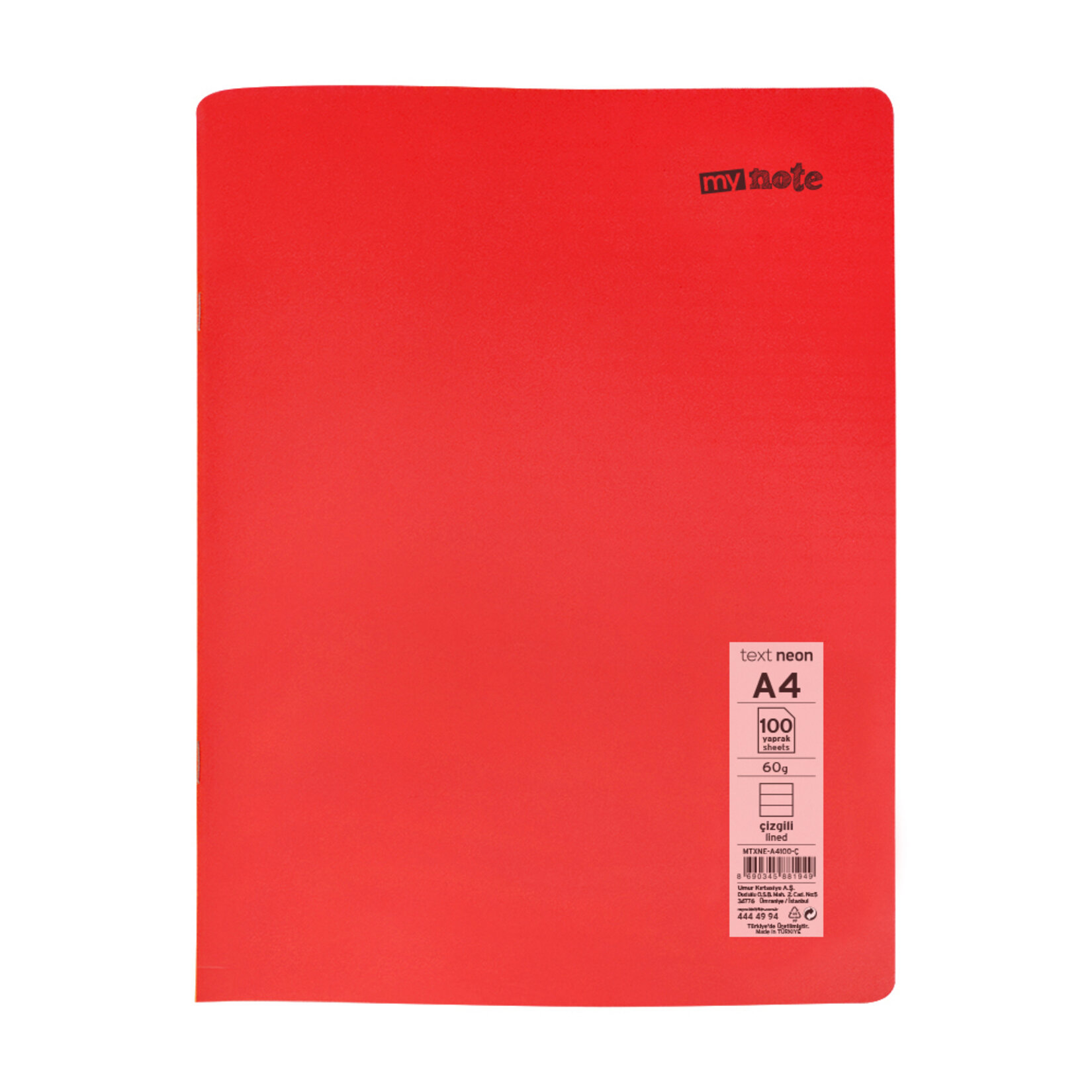 Mynote Çizgili Defter Text Neo A4 100 Yaprak - Görsel 1