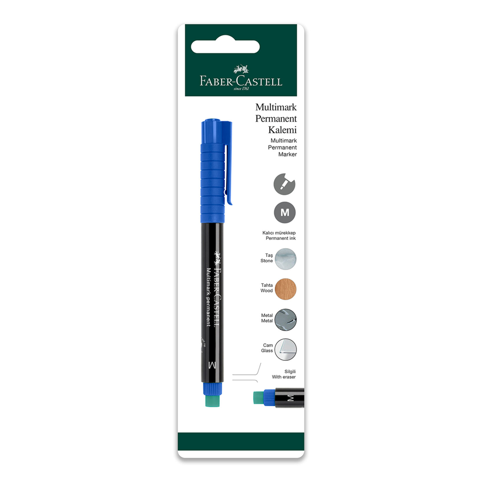 Faber Castell Permanent Kalemi Mavi Tekli - Görsel 1