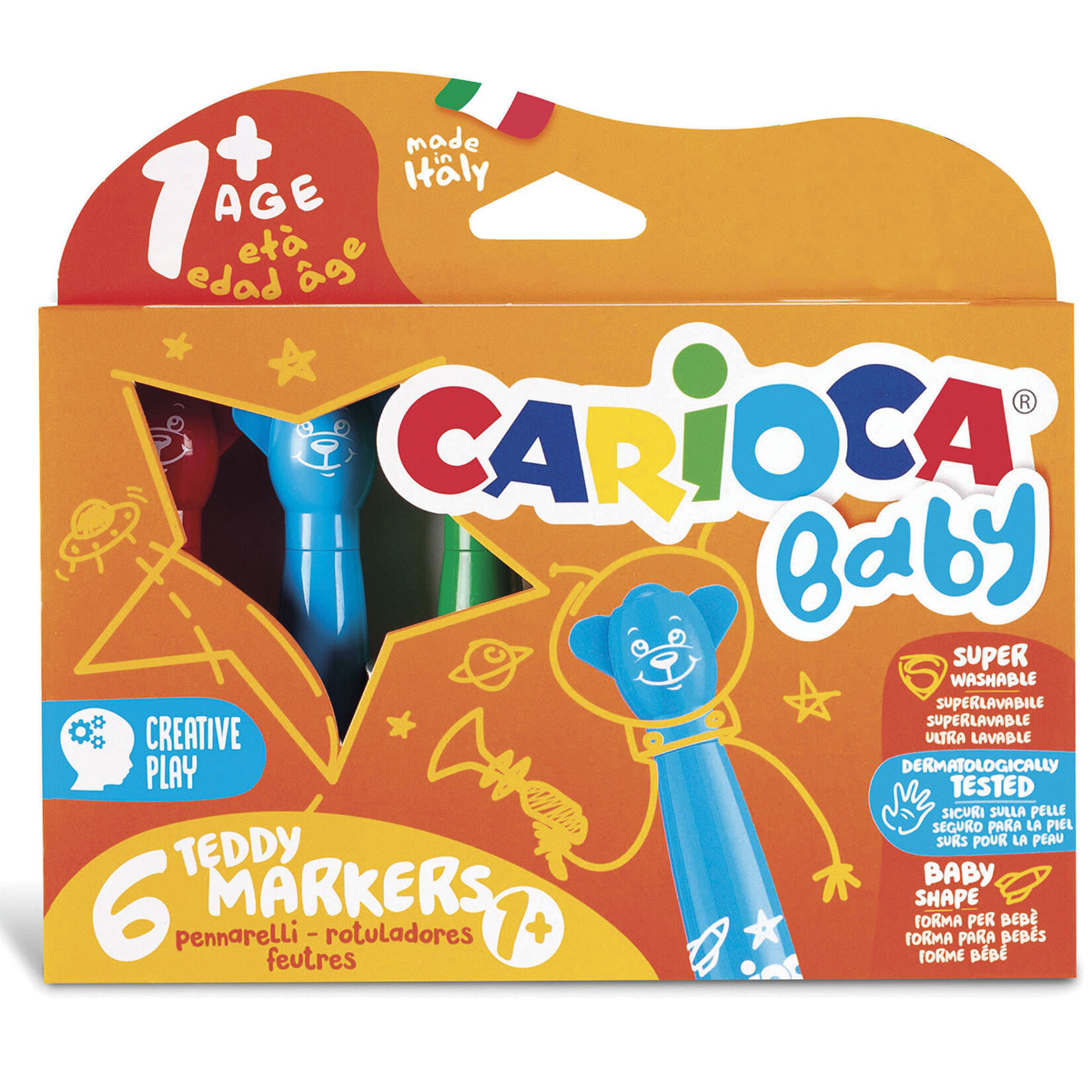 Carioca Teddy Jumbo Bebek Süper Keçeli Boya 6'lı