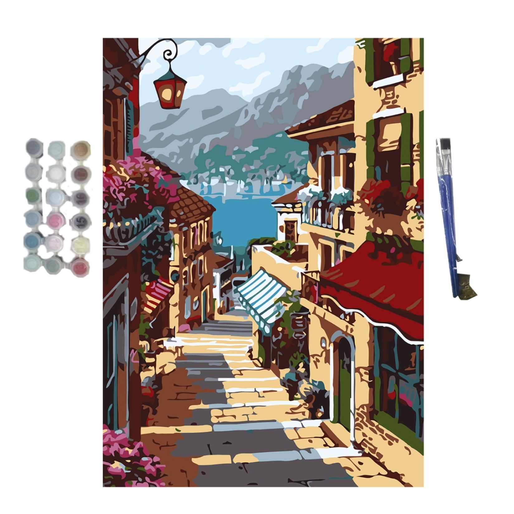 Fly Sayılarla Boyama 30x40 18 Renk Boya 2 Fırça