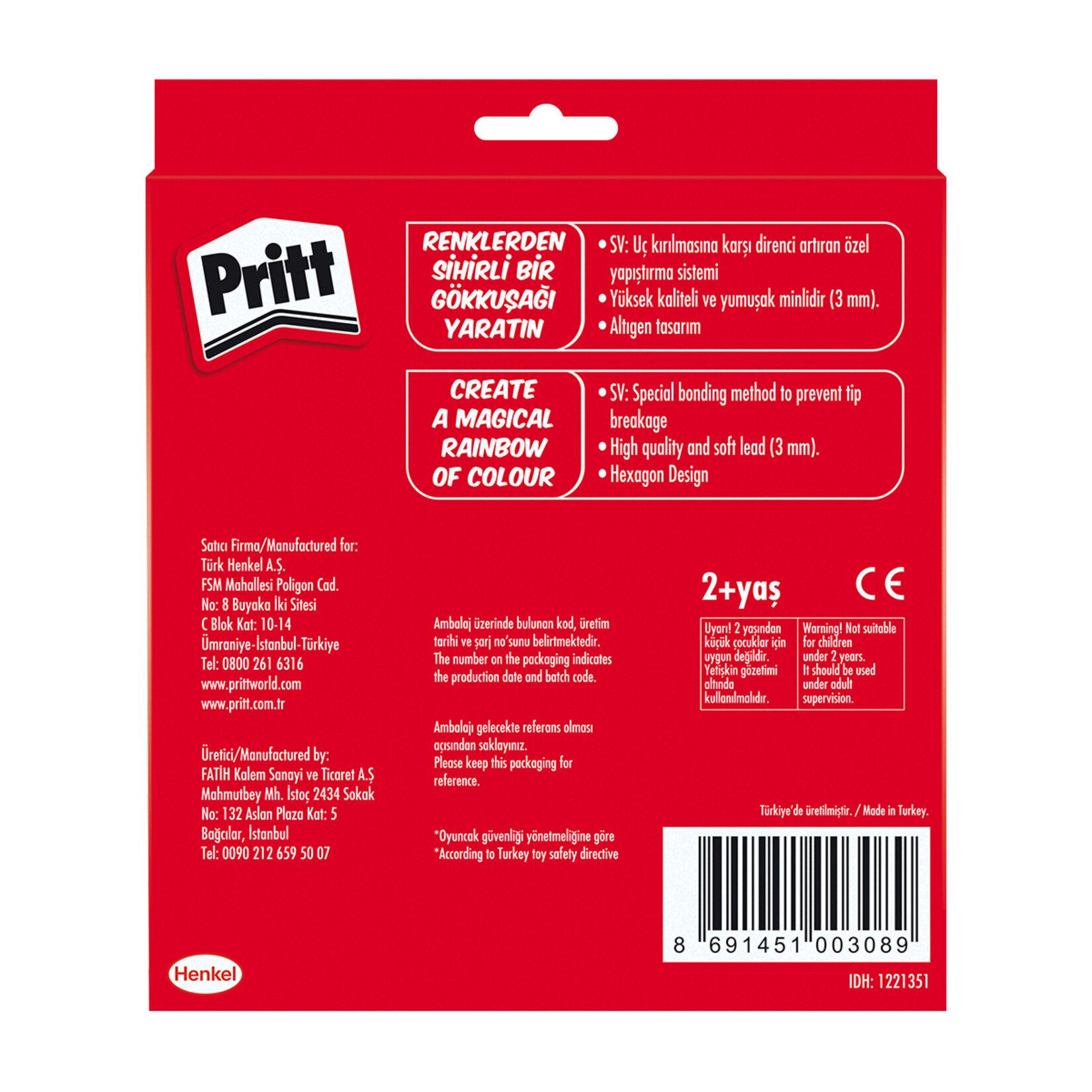 Pritt Hexagonal Uzun Karton Kutu Kuru Boya 24'lü - Görsel 2