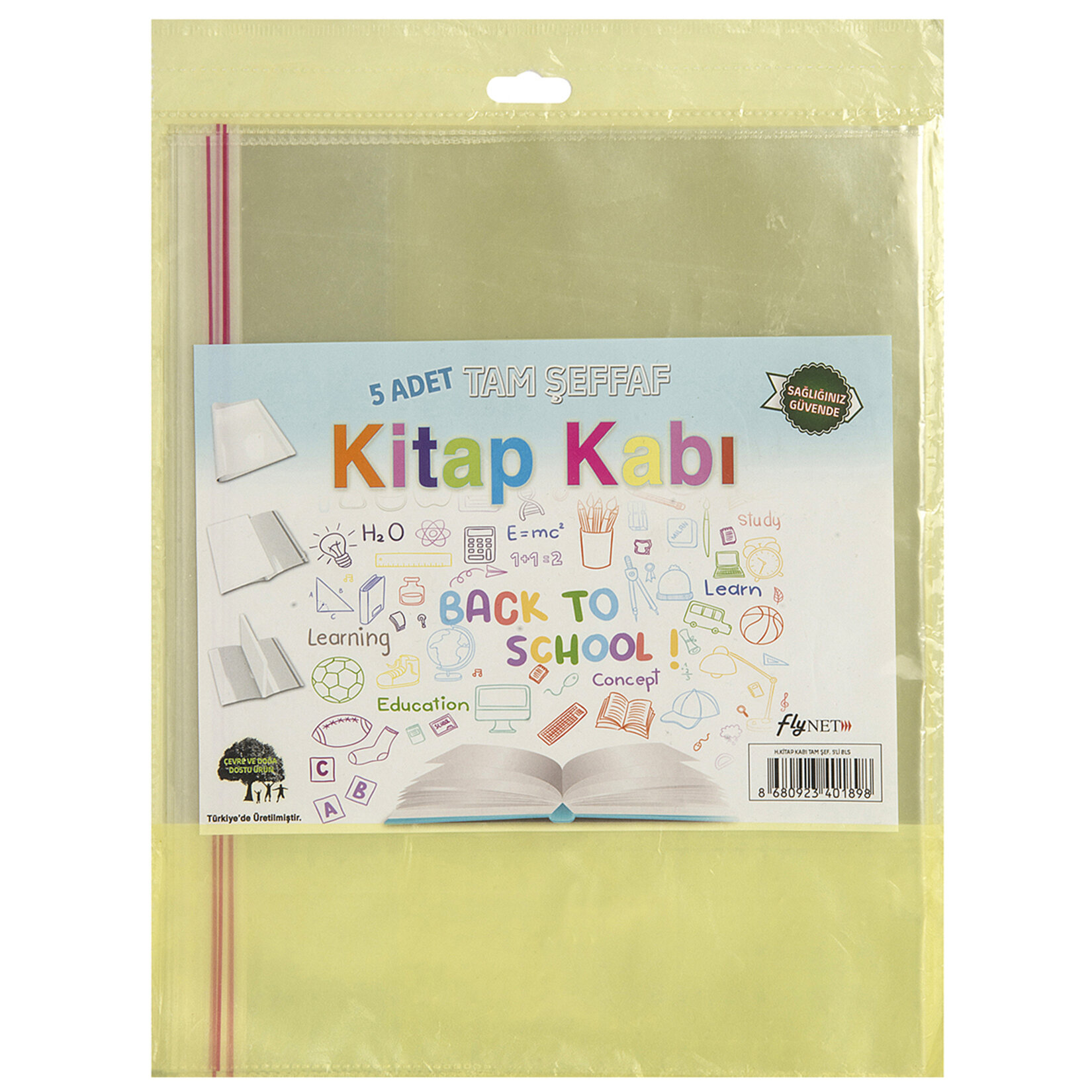 Hazır Kitap Kabı Şeffaf 5'li (Blisterli)