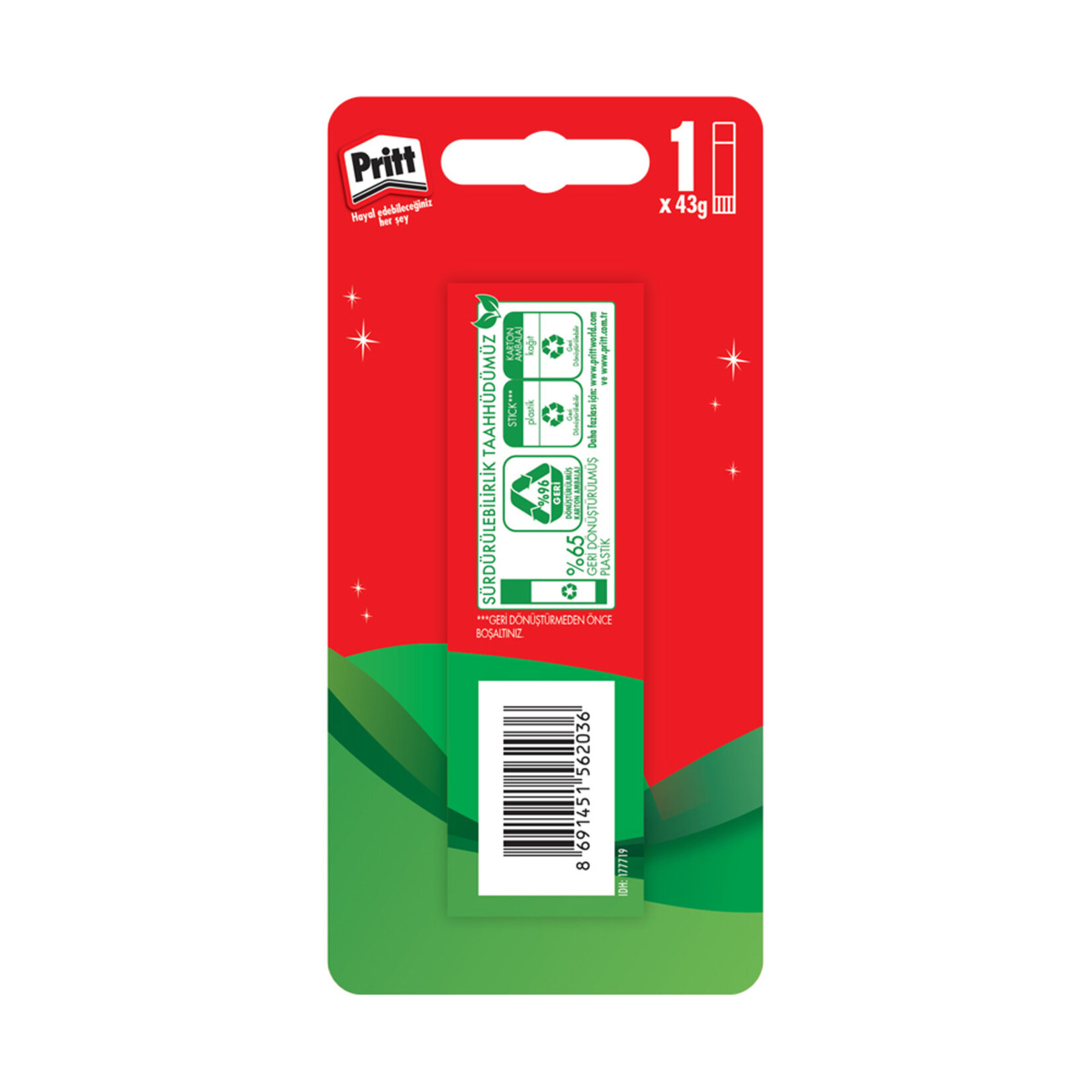 Pritt Stick Colla Stick Originale – Confezione 2 X 43g, Senza Solventi, Lavabile