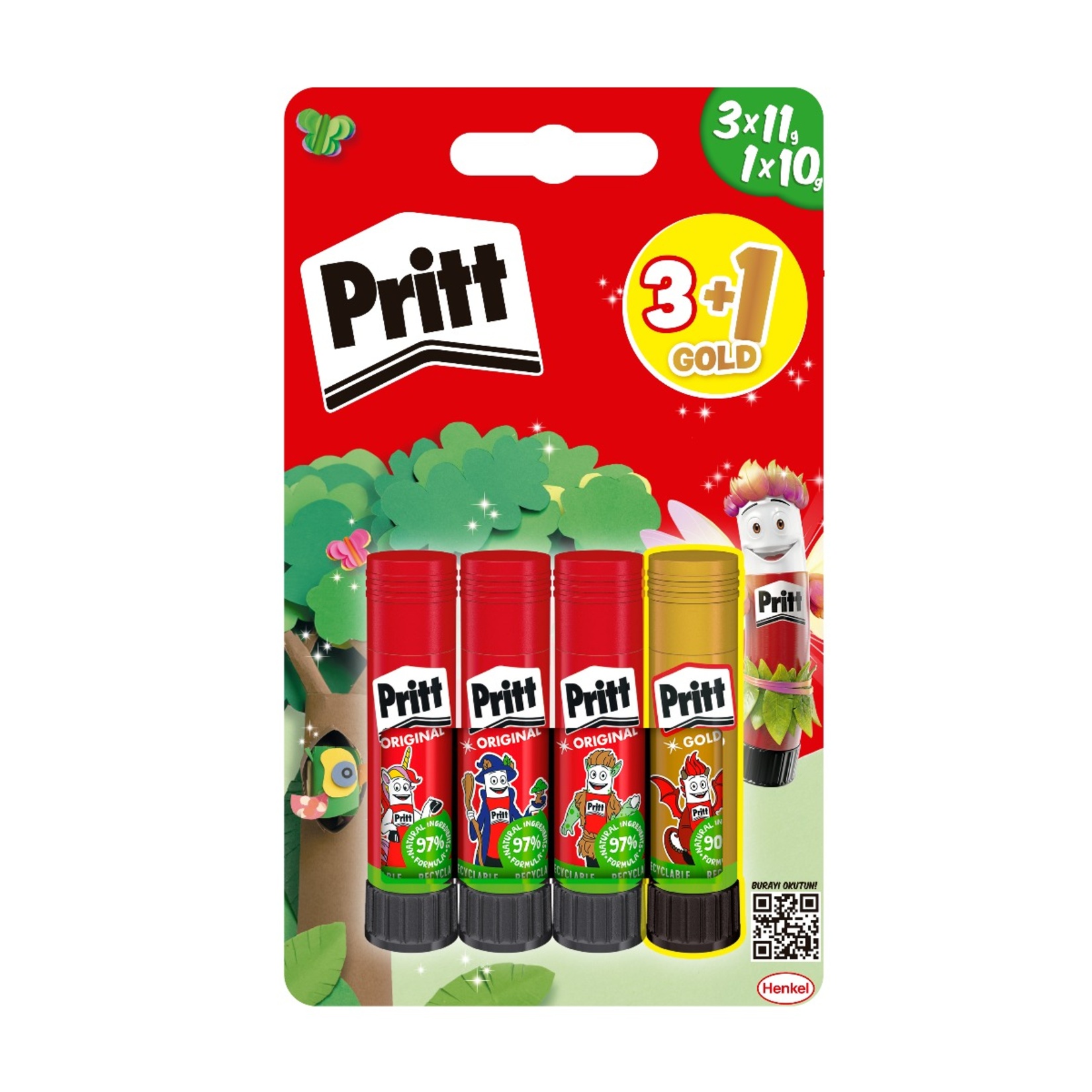 Pritt Stick Yapıştırıcı 3x11 G + 10 GGold