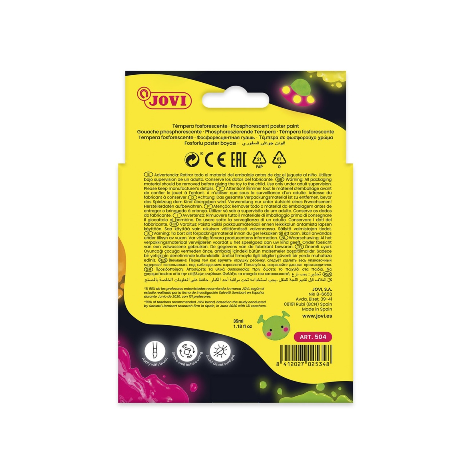 Jovi 504 Fosforlu Guaj Boya 4 x 35 Ml - Görsel 2