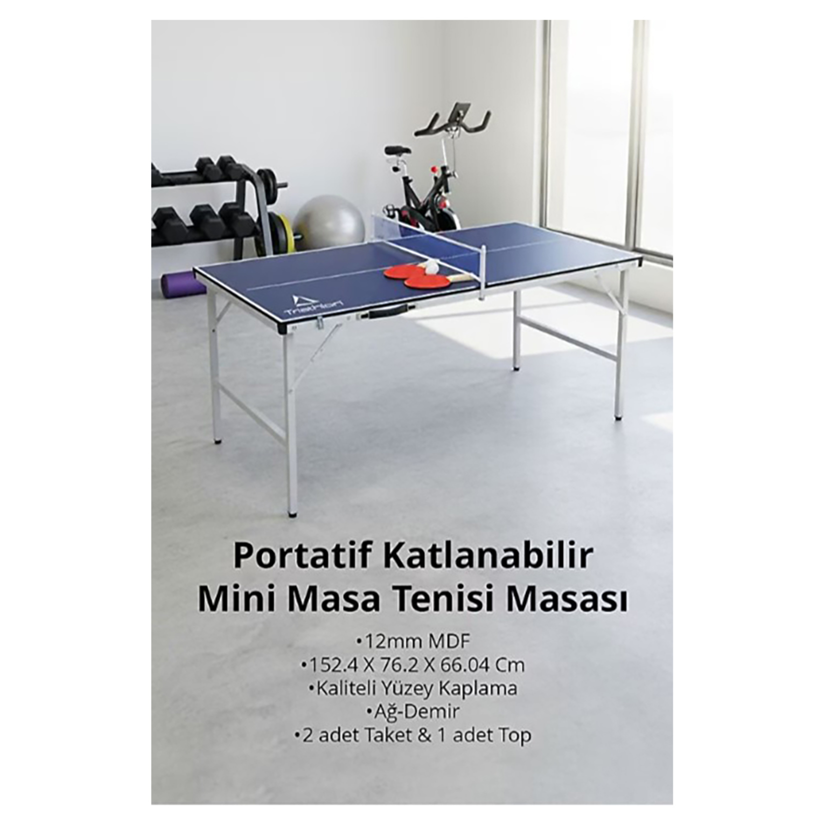 Triathlon T-216 Katlanabilir Mini Masa Tenisi Masa - Görsel 4