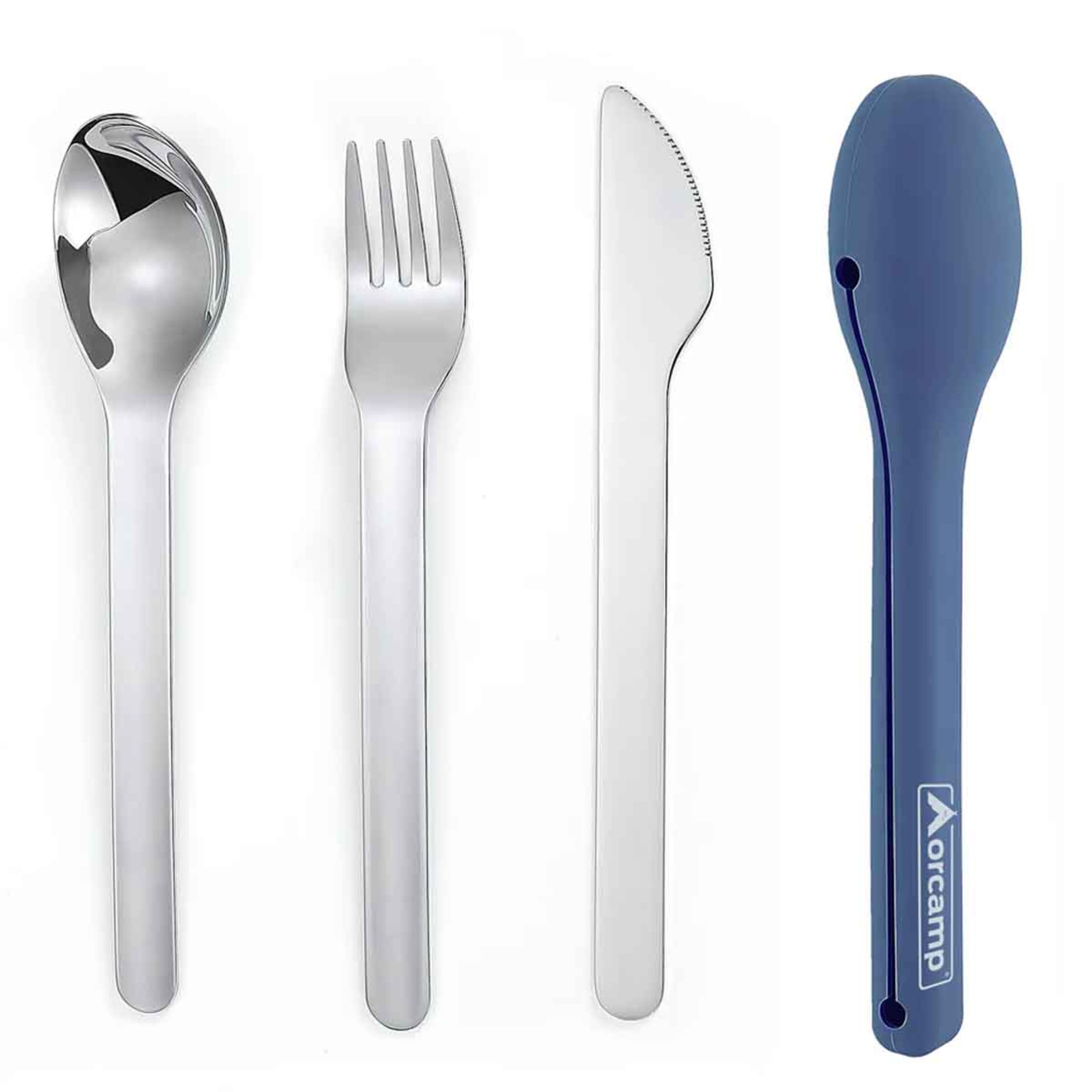 Orcamp OUT-1970 Çatal Kaşık Bıçak Seyahat Set Mavi - Görsel 1