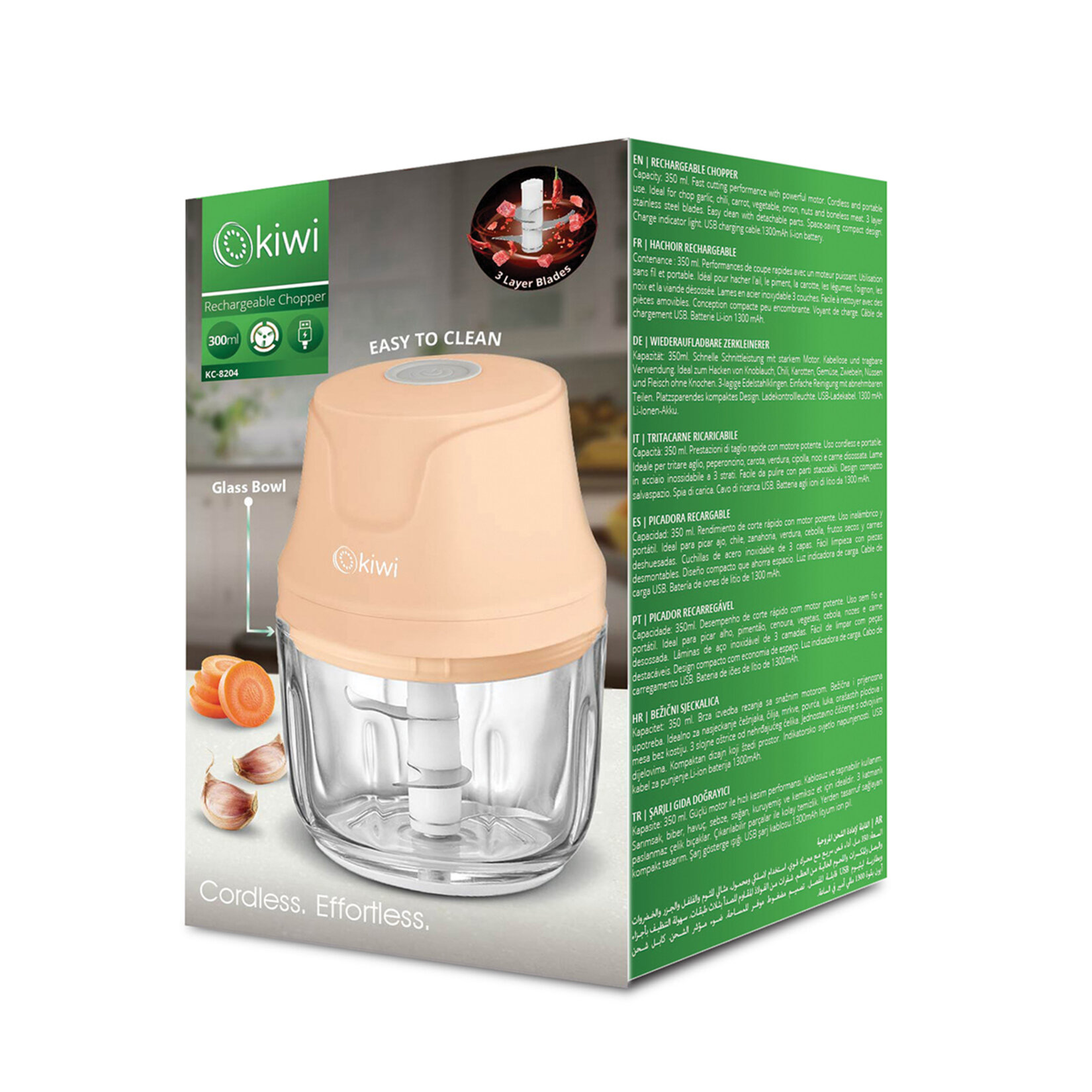 Kiwi 8204 Cam Hazneli Doğrayıcı - Görsel 1