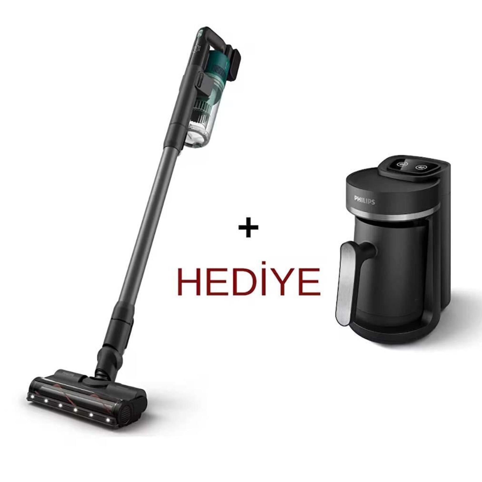 Philips Dikey Şarjlı Süpürge XC6456/10 Kahve Makinesi Hediyeli