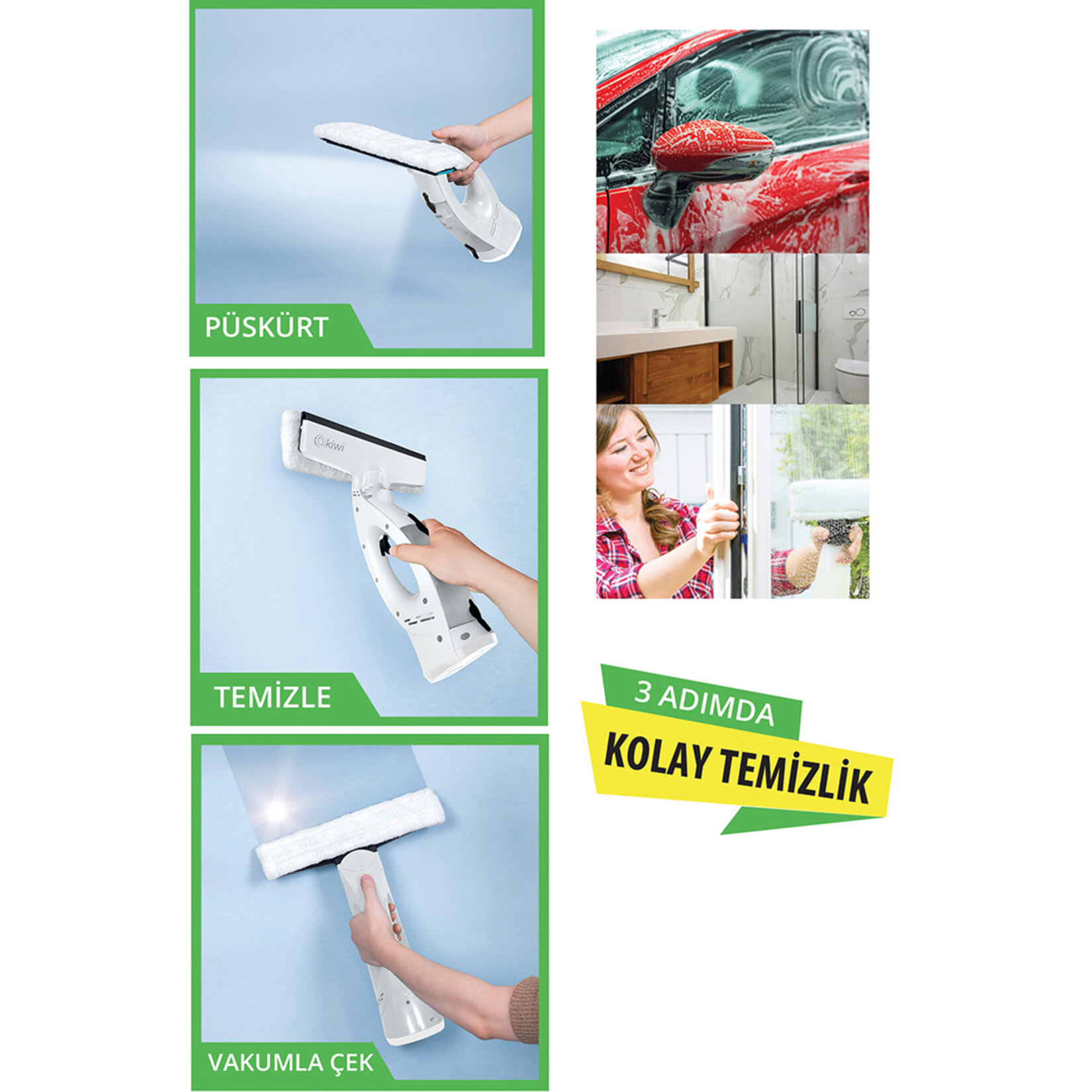 Kiwi KWC-7106 Şarjlı Pencere Temizleyici - Görsel 3