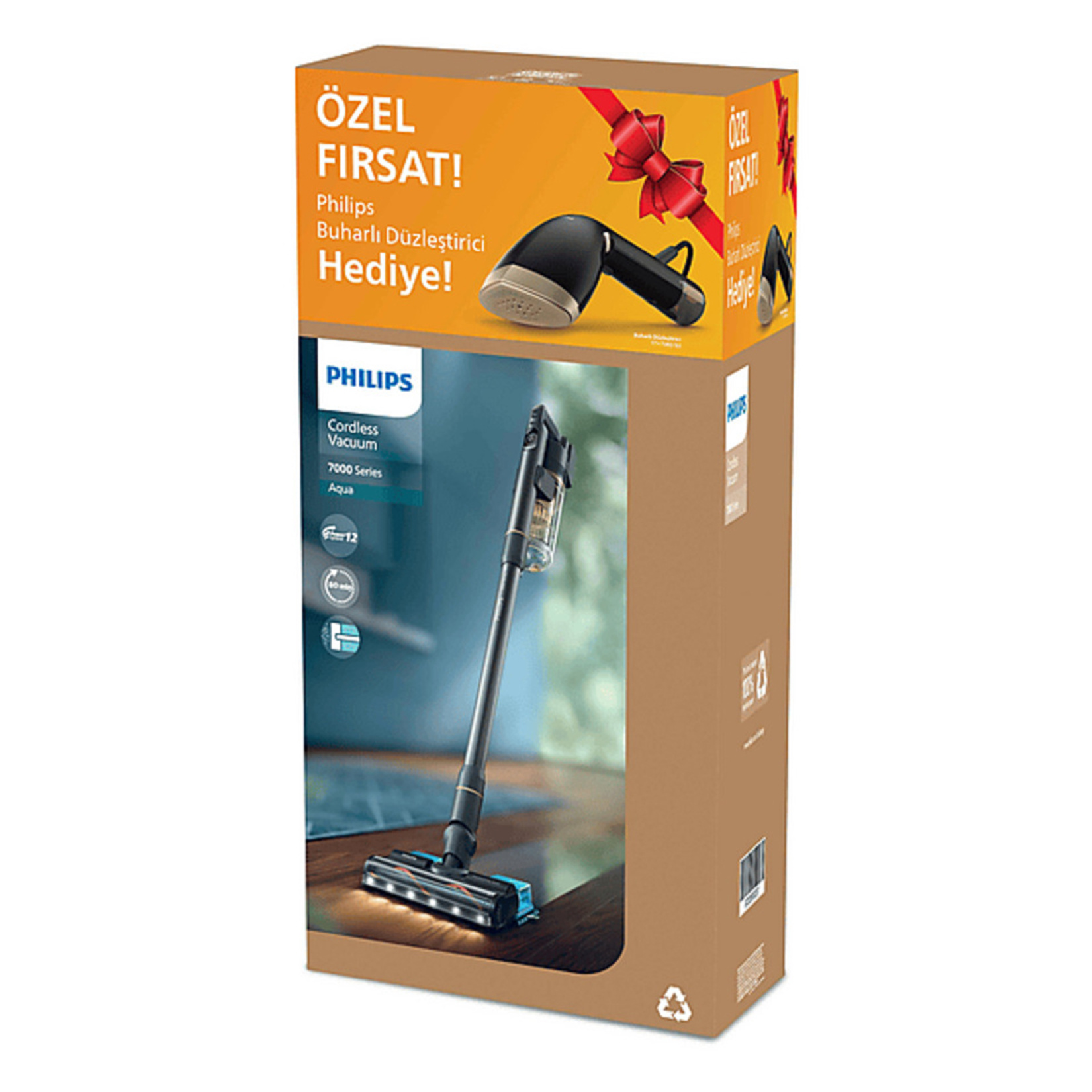 Philips XC7057/01 Kablosuz Dikey Süpürge Buharlı Düzleştirici Hediye - Görsel 1