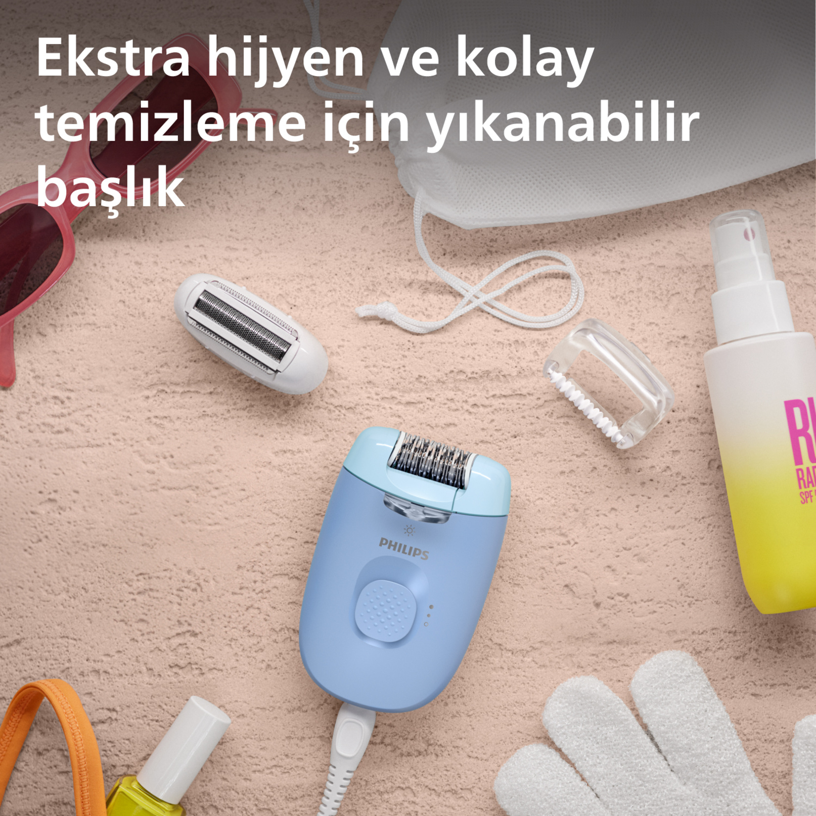 Philips BRE247/05 Epilasyon Cihazı Mavi - Görsel 7