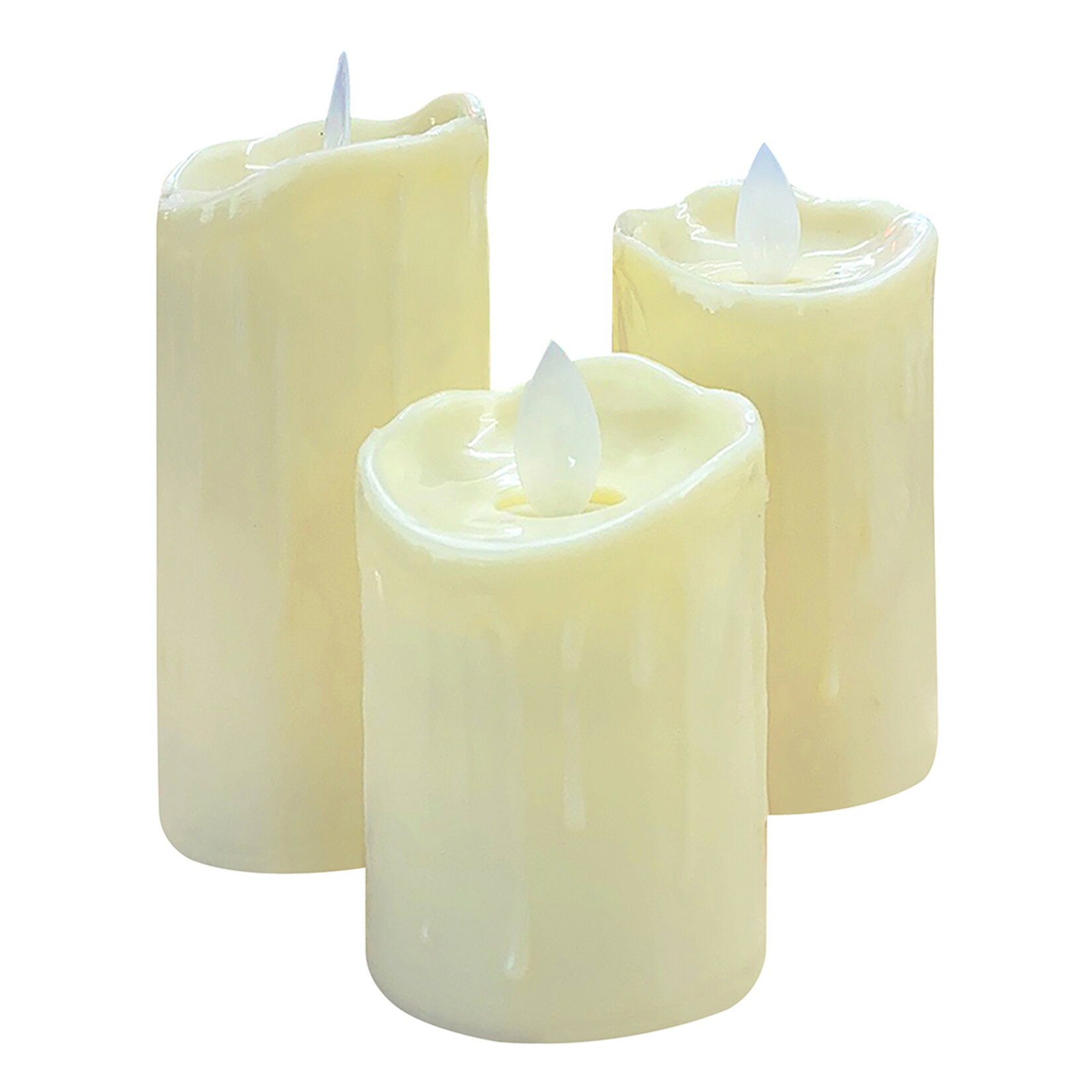 Moti Led Akan Mum Set 3'lü 7-9-11 cm - Görsel 1