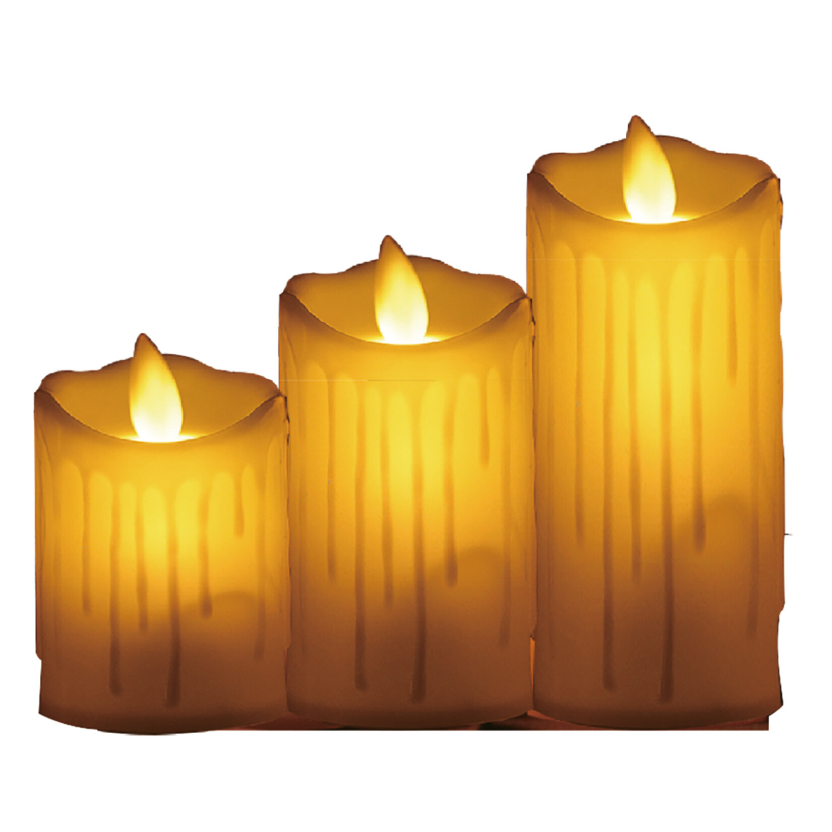 Moti Led Akan Mum Set 3'lü 7-9-11 cm - Görsel 2