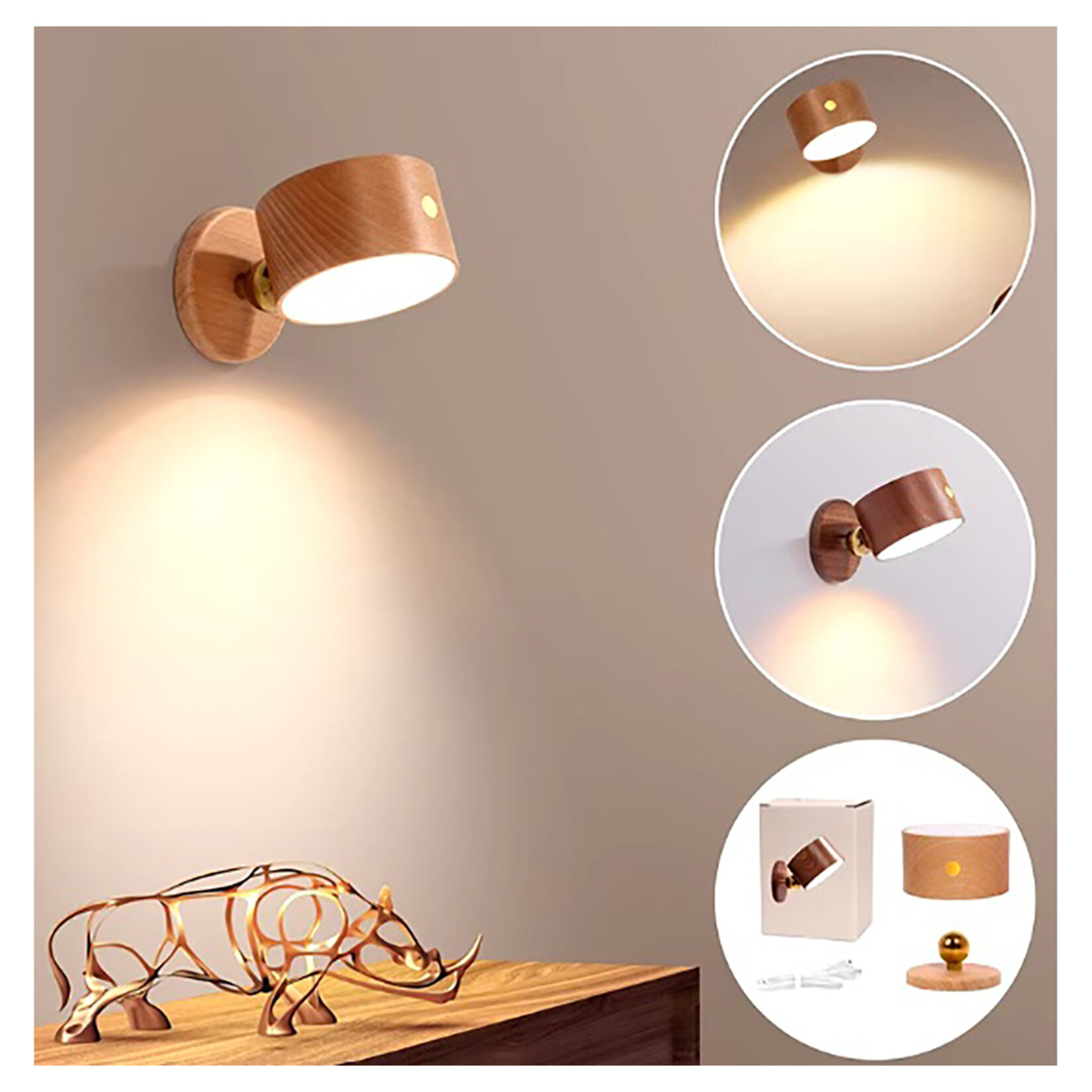 Petrix 34603 Şarjlı Duvar Aplik Led Aydınlatma - Görsel 1