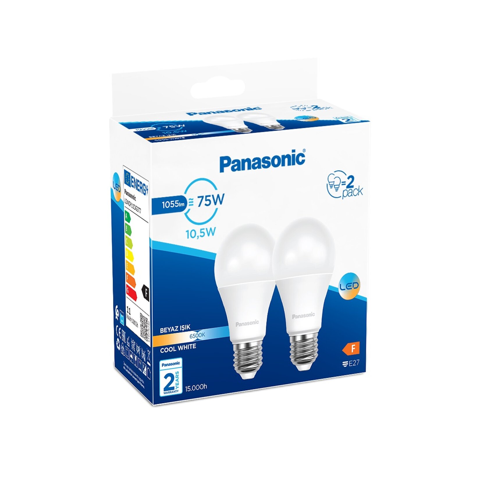 Panasonic Led E27 10.5W İkili Paket Beyaz Işık