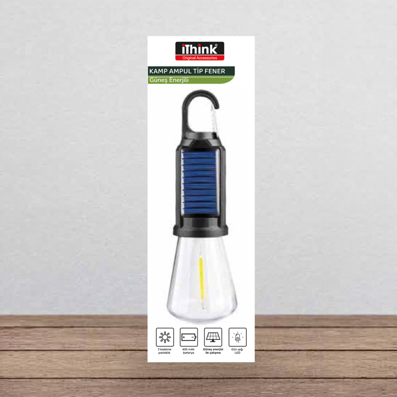 Ithink Güneş Enerji Kamp Ampul Tip Fener LS-08 - Görsel 1