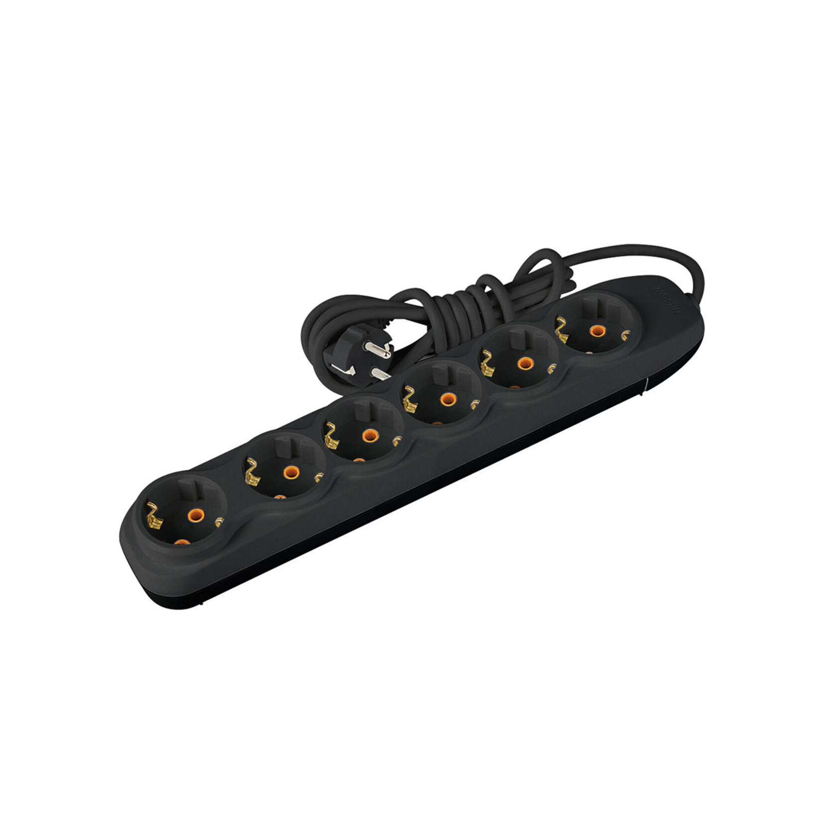 Nilson 6'lı 2 Mt Topraklı Grup Priz Siyah