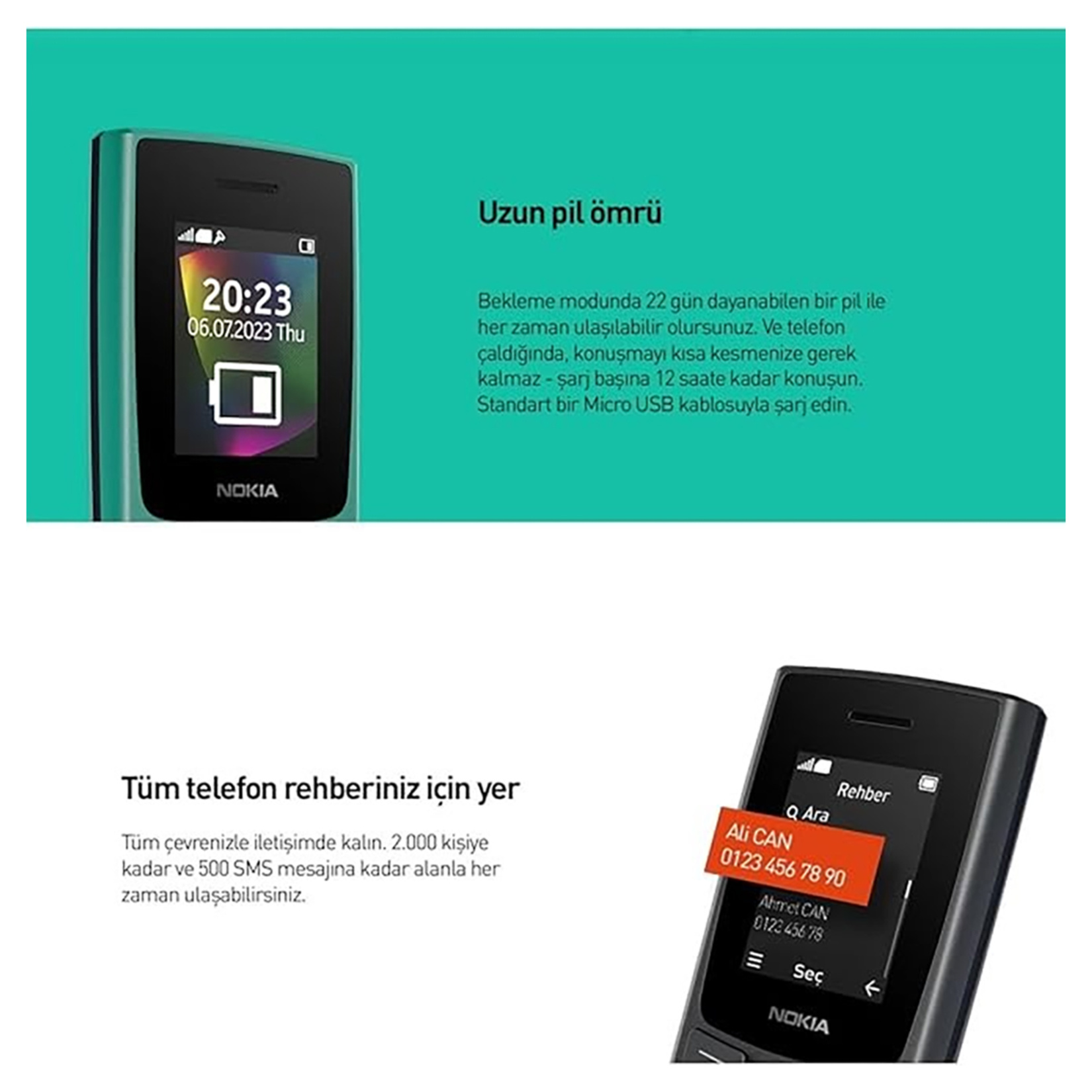 Nokia 106 Siyah Tuşlu Telefon - Görsel 4