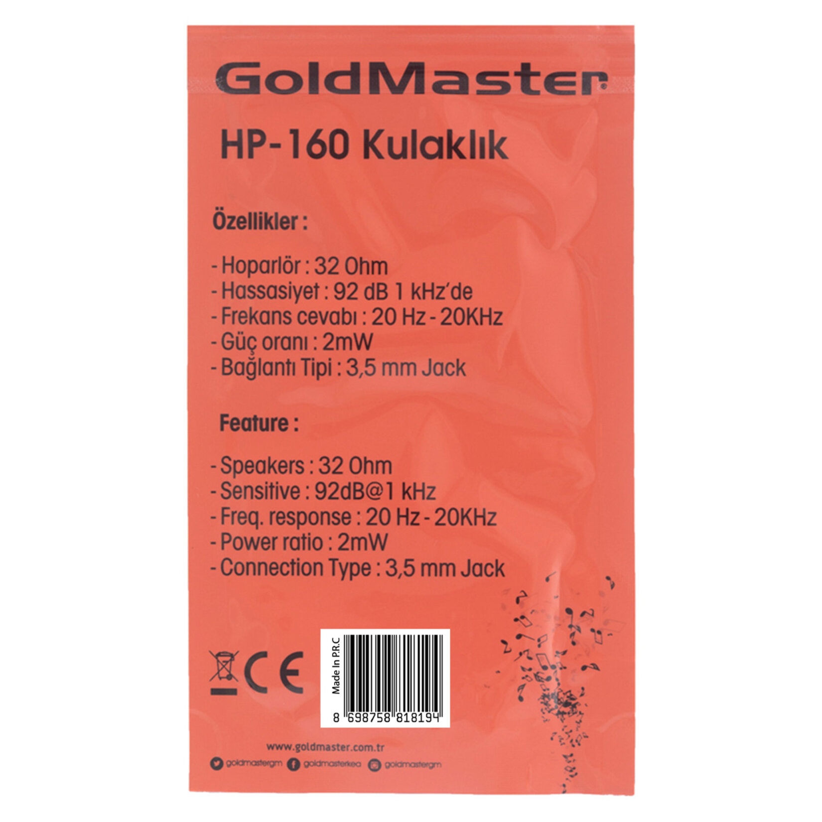 Goldmaster HP-160 S Kulaklık Siyah - Görsel 4