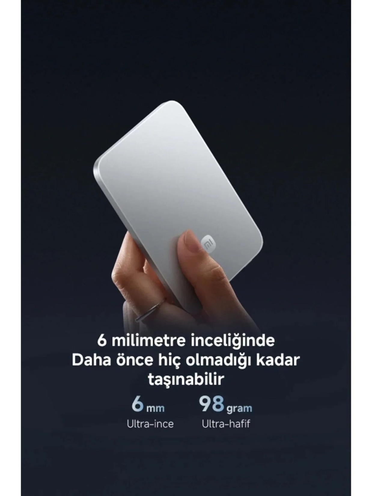 Xiaomi Ultrathin Magnetic Powerbank 5000mAh 15W Gümüş - Görsel 4
