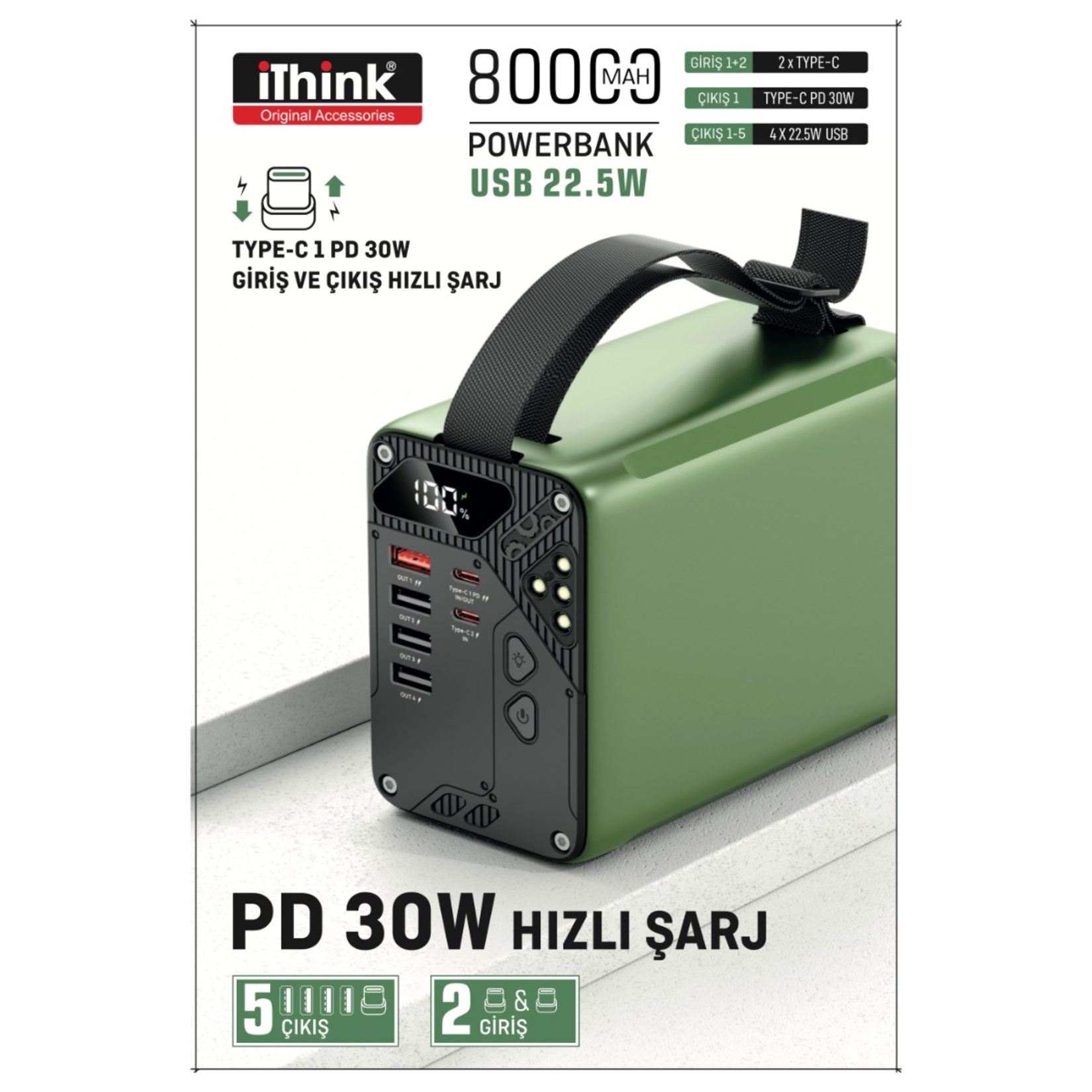Ithink 80.000 Mah Led Işıklı Powerbank A49Q - Görsel 2
