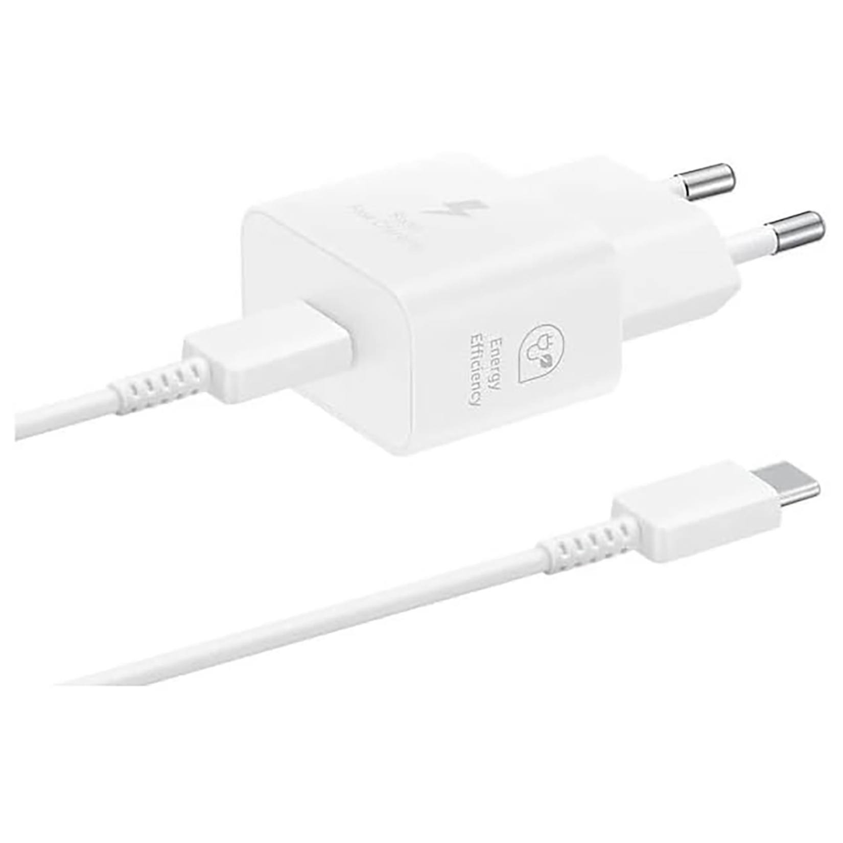 Samsung 25W Hızlı Şarj Cihazı + Type-C Kablo Beyaz - Görsel 1