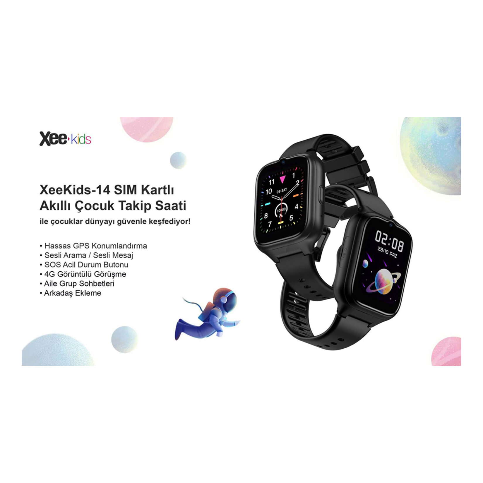 Ixtech Xee Kids 14 Sim Kartlı Akıllı Çocuk Saati - Görsel 3