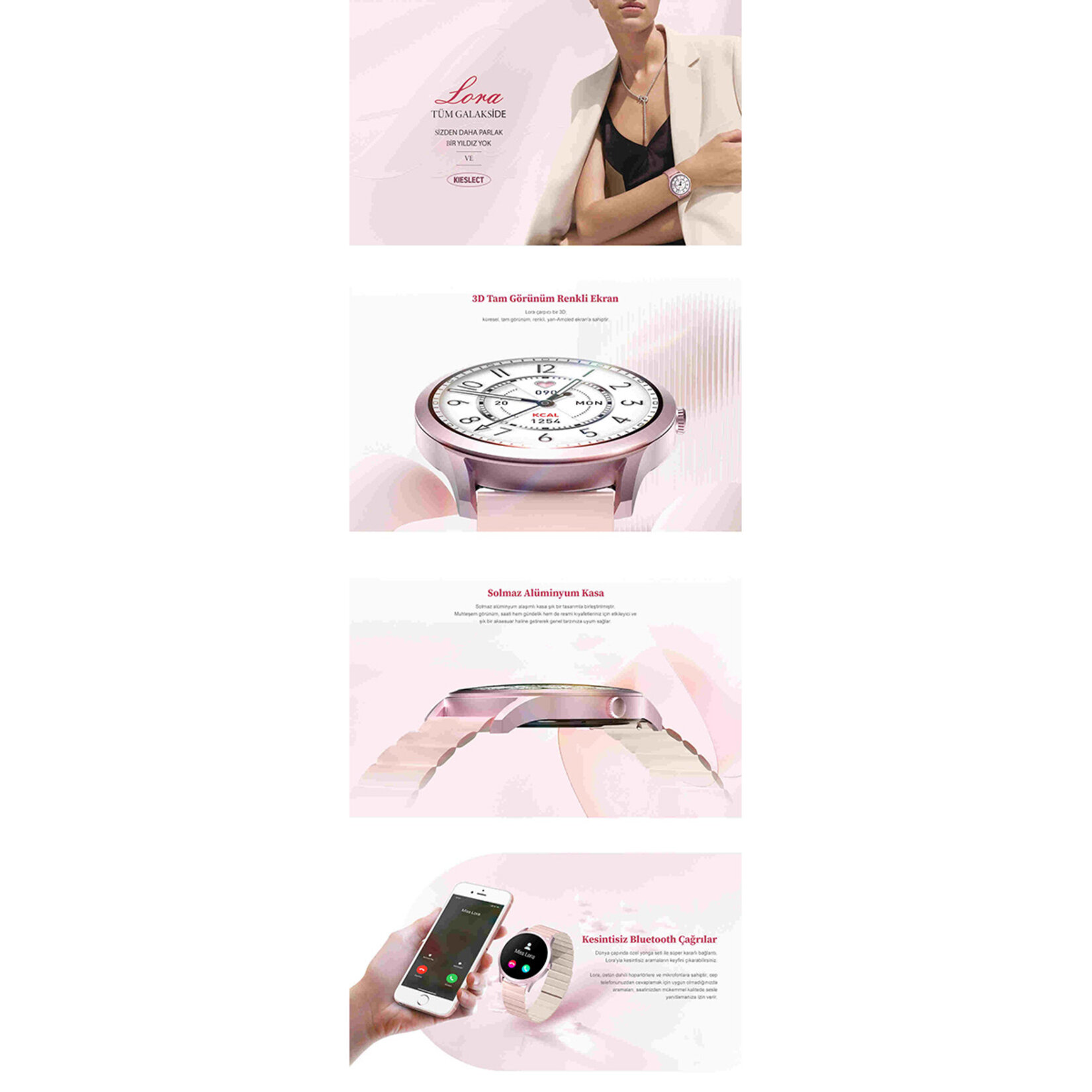 Kieslect Lora Gold Sesli Asistan Akıllı Saat - Görsel 6