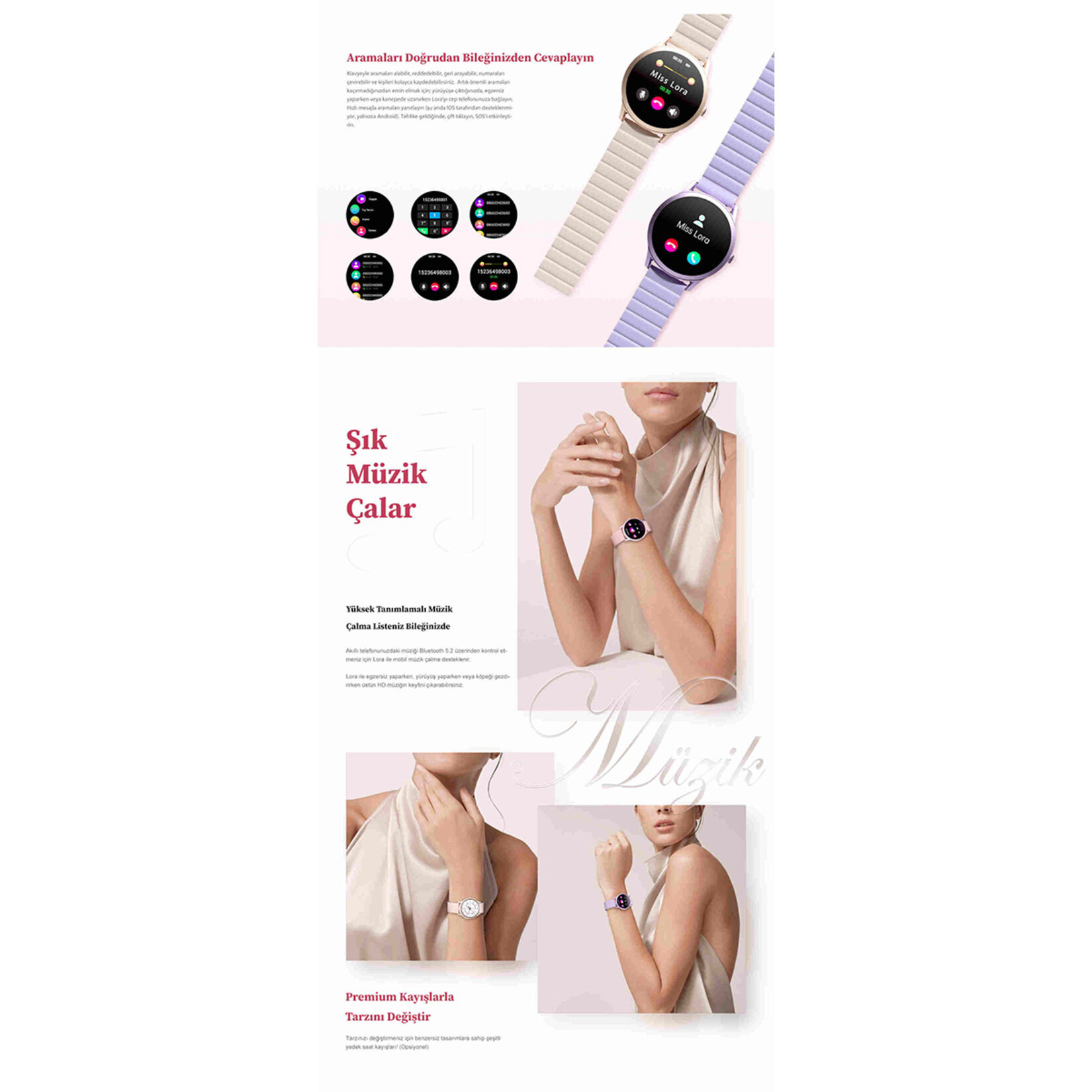 Kieslect Lora Gold Sesli Asistan Akıllı Saat - Görsel 7