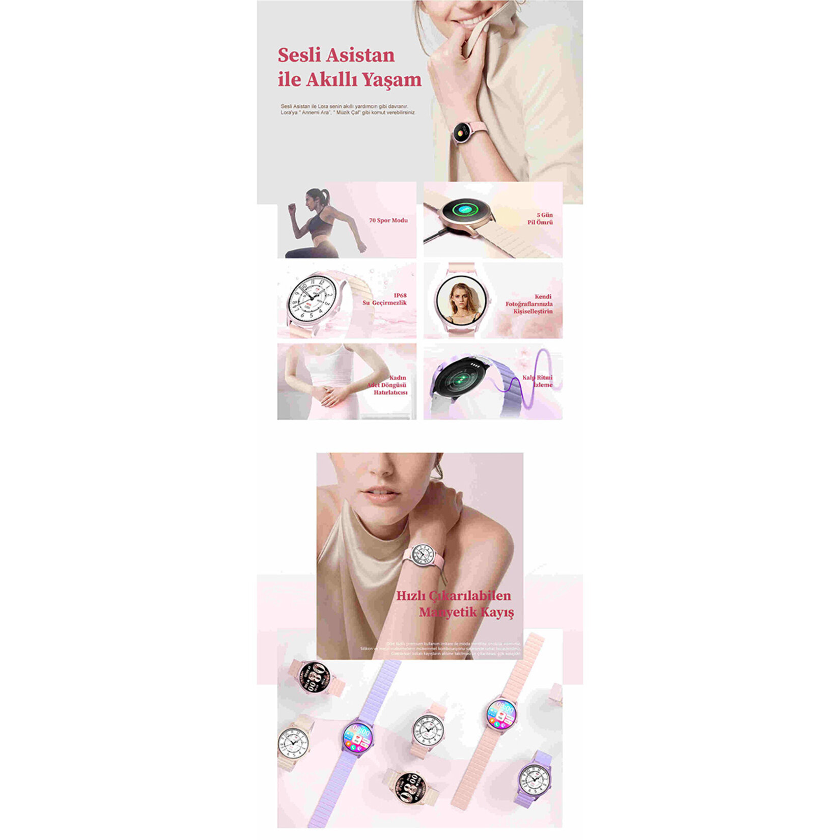 Kieslect Lora Gold Sesli Asistan Akıllı Saat - Görsel 8