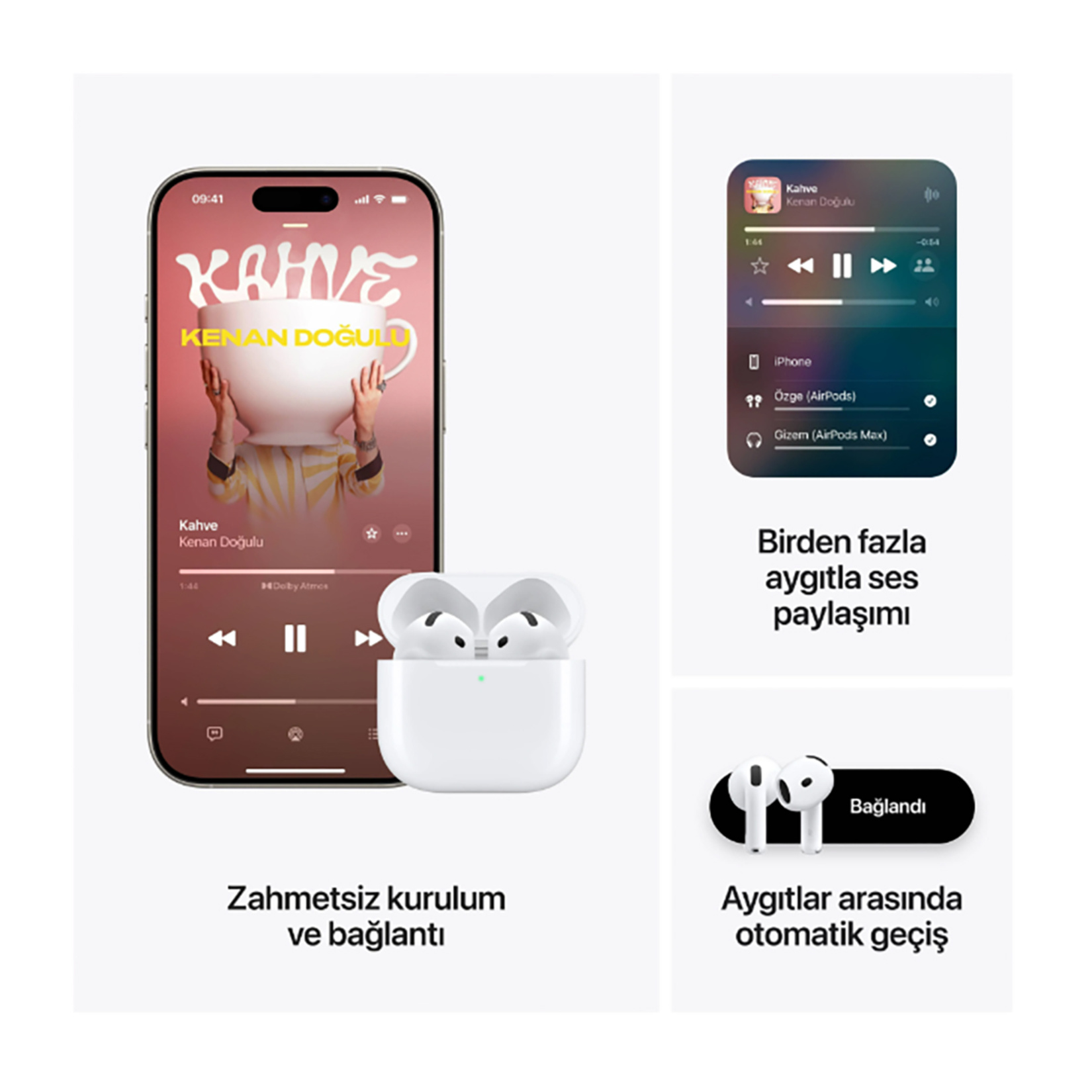 Apple Airpods 4 Bluetooth Kulaklık MXP63TU/A - Görsel 4
